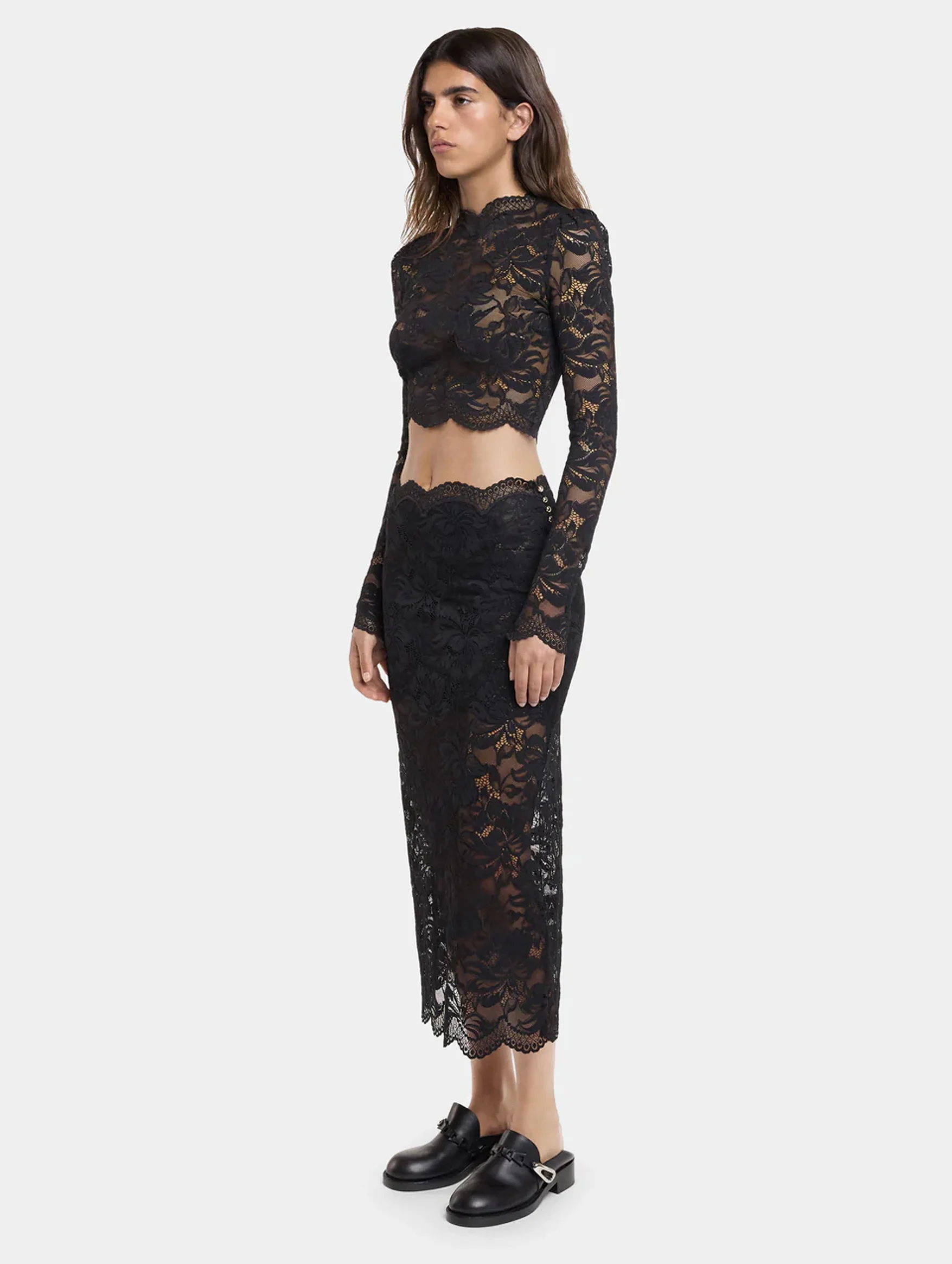 Jupe Lace Skirt in Black - Image 3