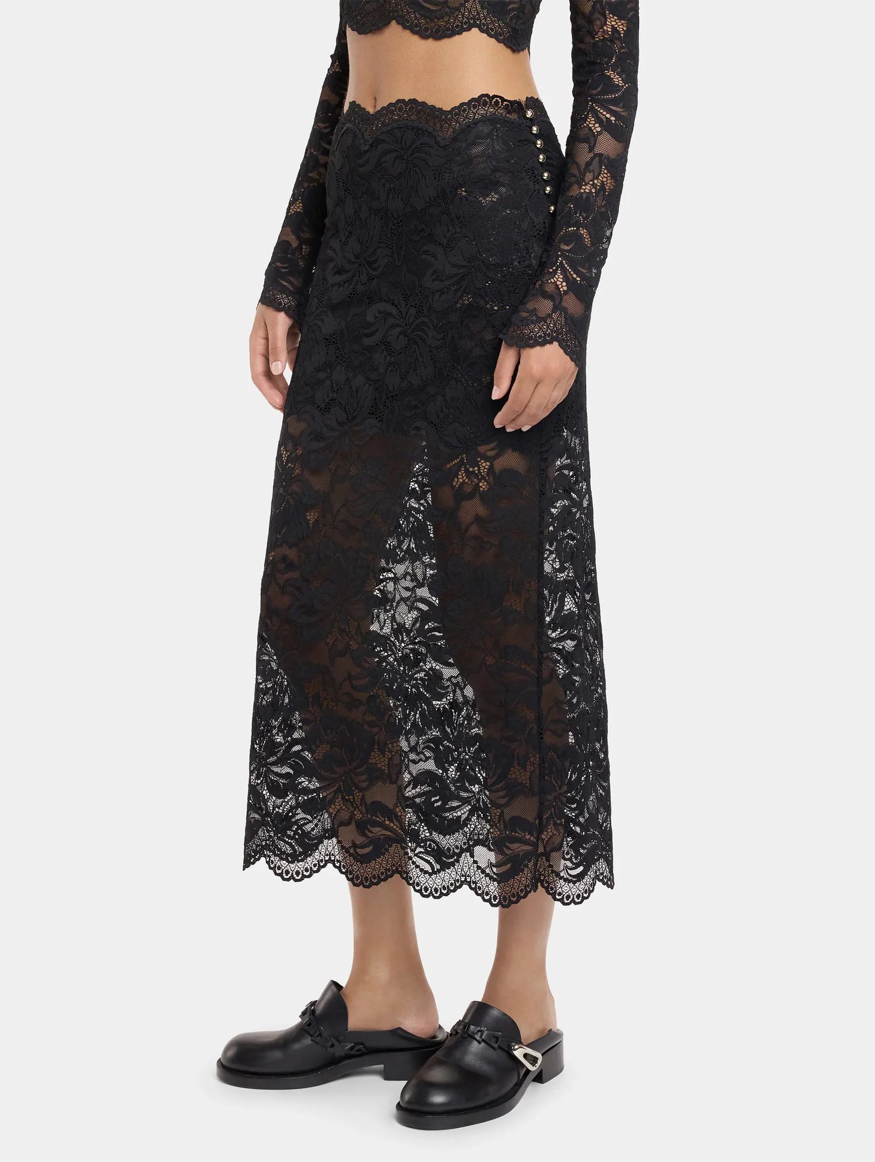 Jupe Lace Skirt in Black - Image 5