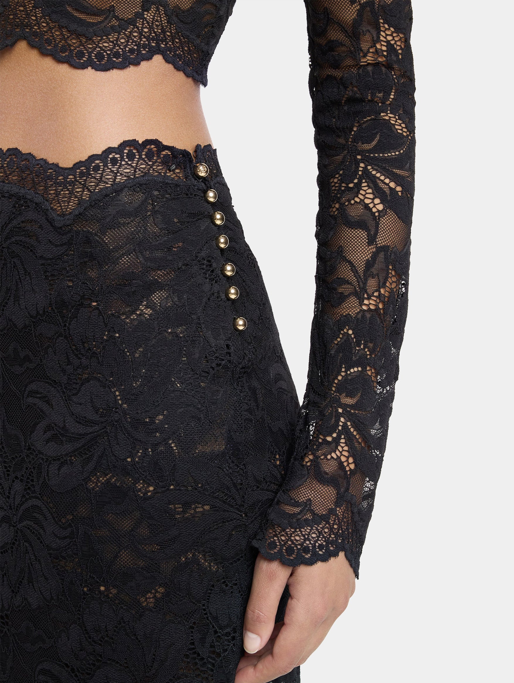 Jupe Lace Skirt in Black - Image 6