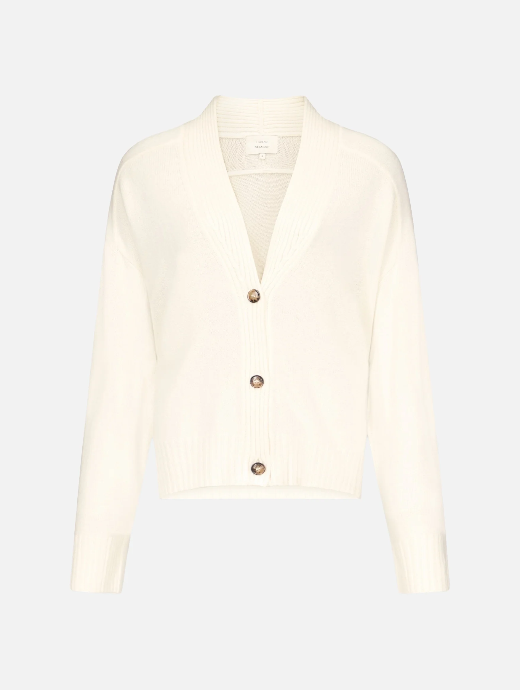 Kaia Cashmere V Neck Cardigan in Ivory