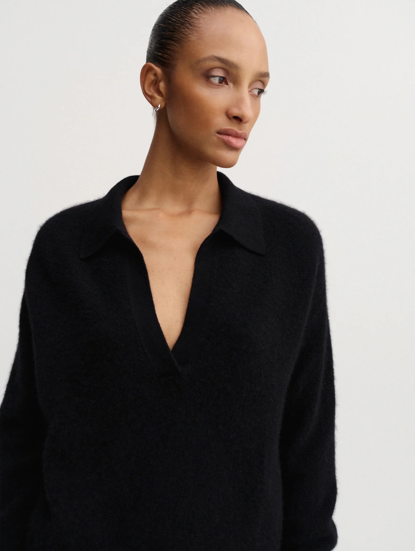 Kaia Collar Sweater in Black - Image 5