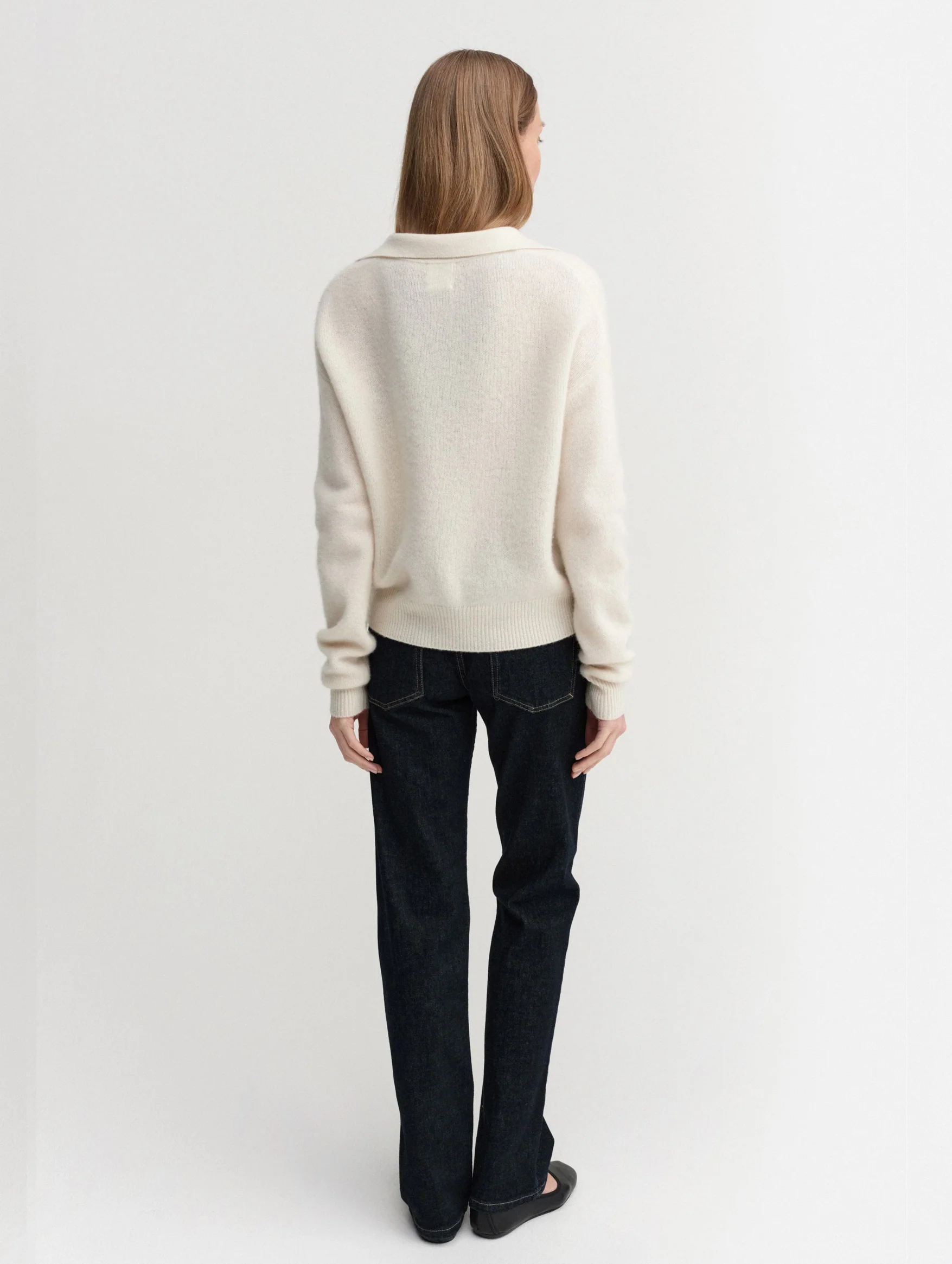 Kaia Collar Sweater in Cream - Image 4