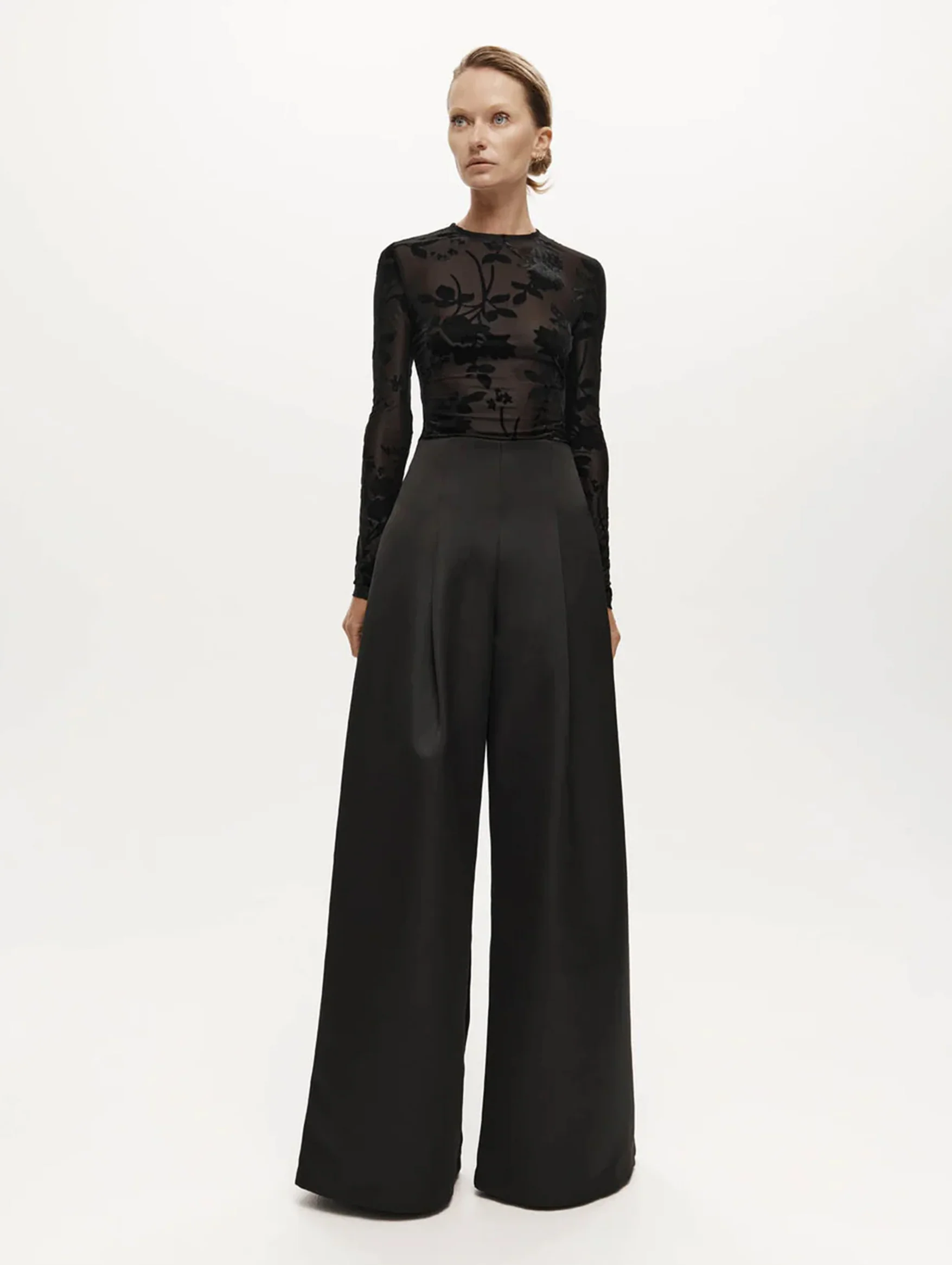 Kennedy Trouser in Black Satin - Image 3