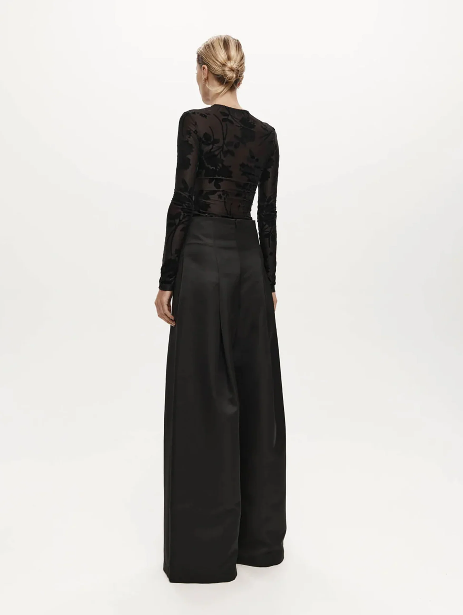 Kennedy Trouser in Black Satin - Image 4