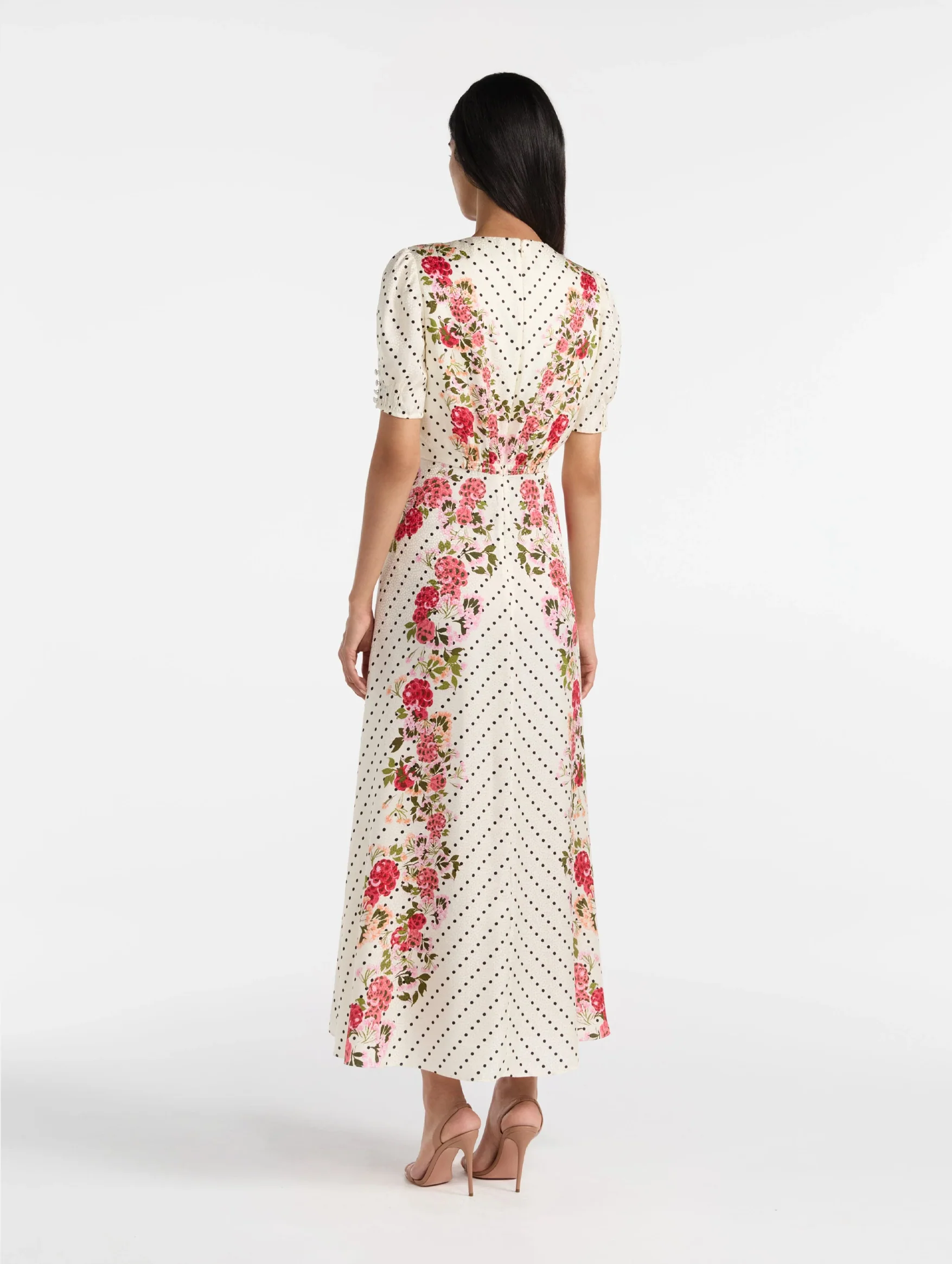 Lea Long Dress in Rouge Polka Dot - Image 4