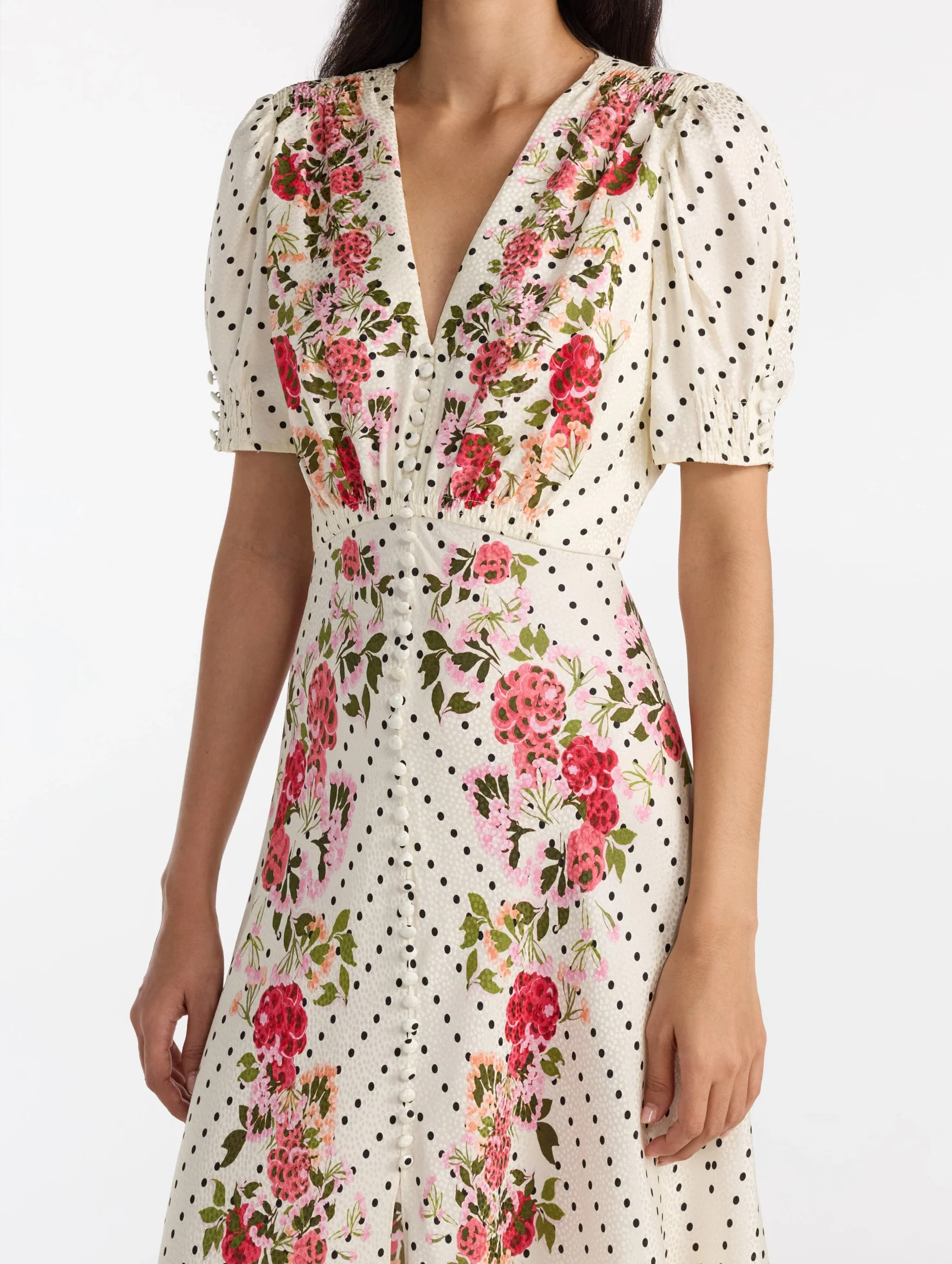 Lea Long Dress in Rouge Polka Dot - Image 5