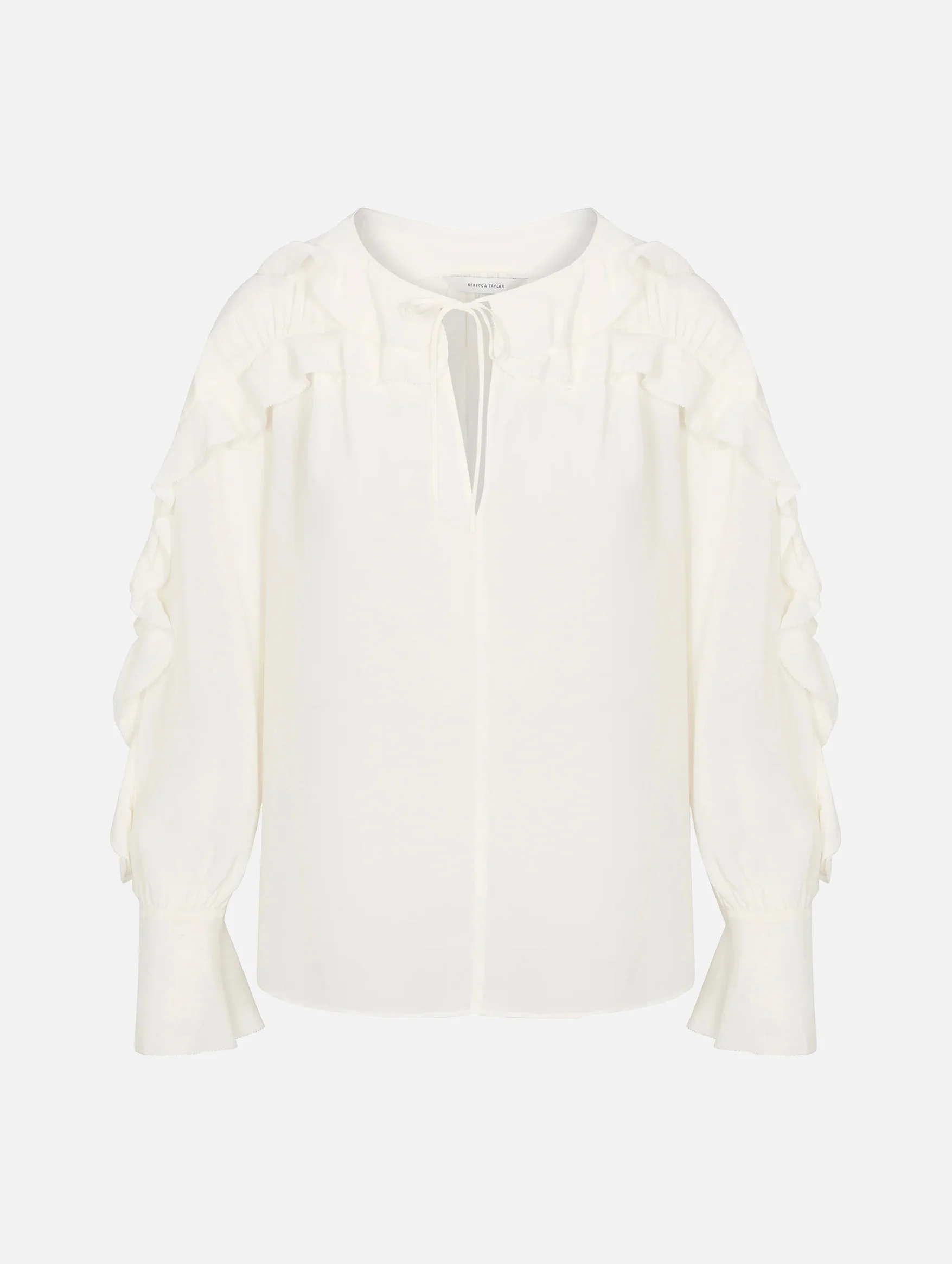 Lilith Ruffle Blouse in Ivory