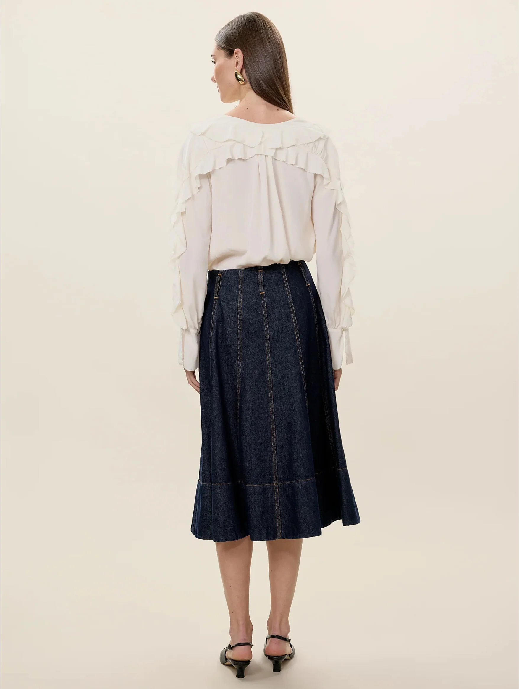Lilith Ruffle Blouse in Ivory - Image 6