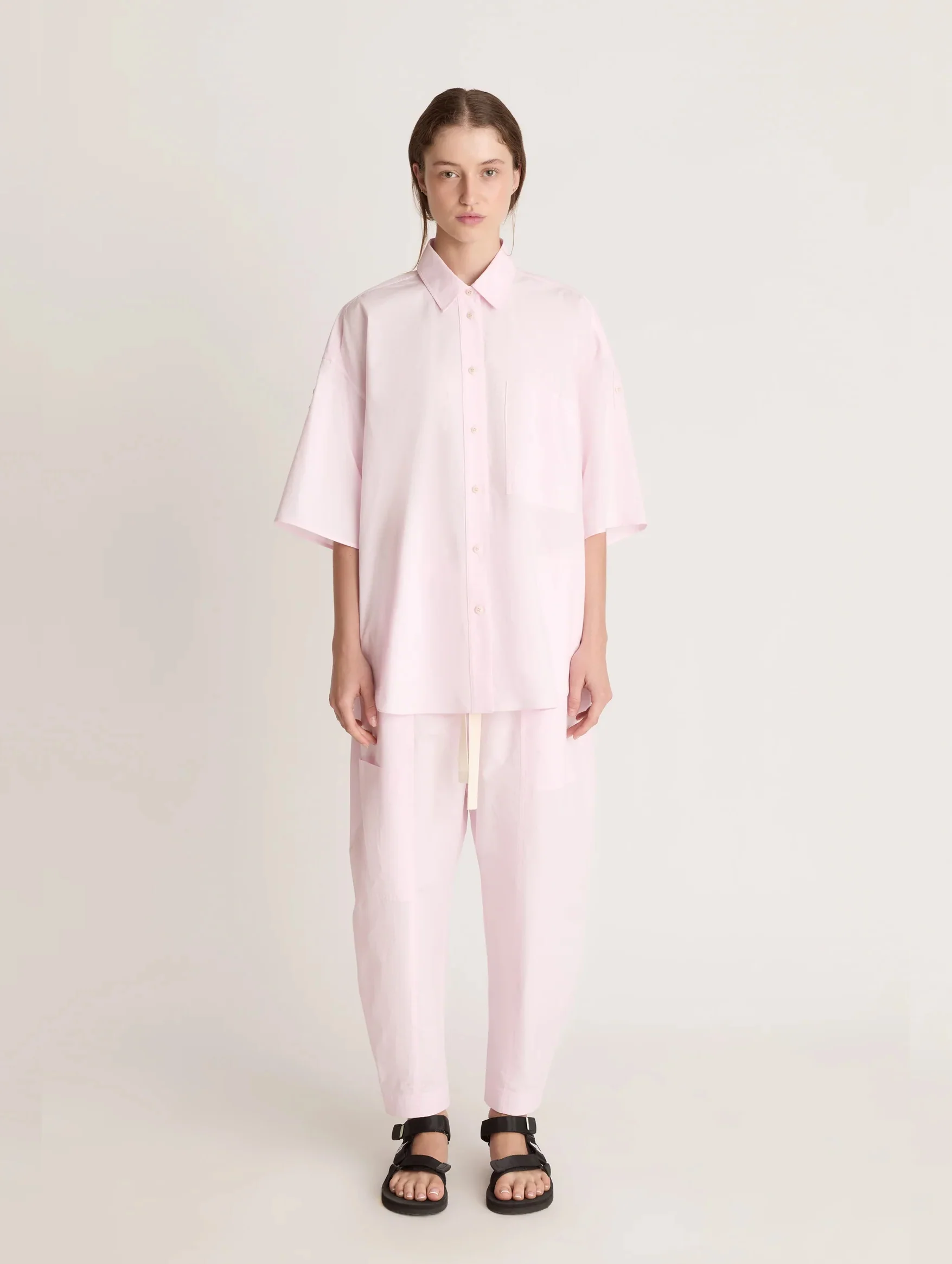 LM Poplin SS Shirt in Musk - Image 2