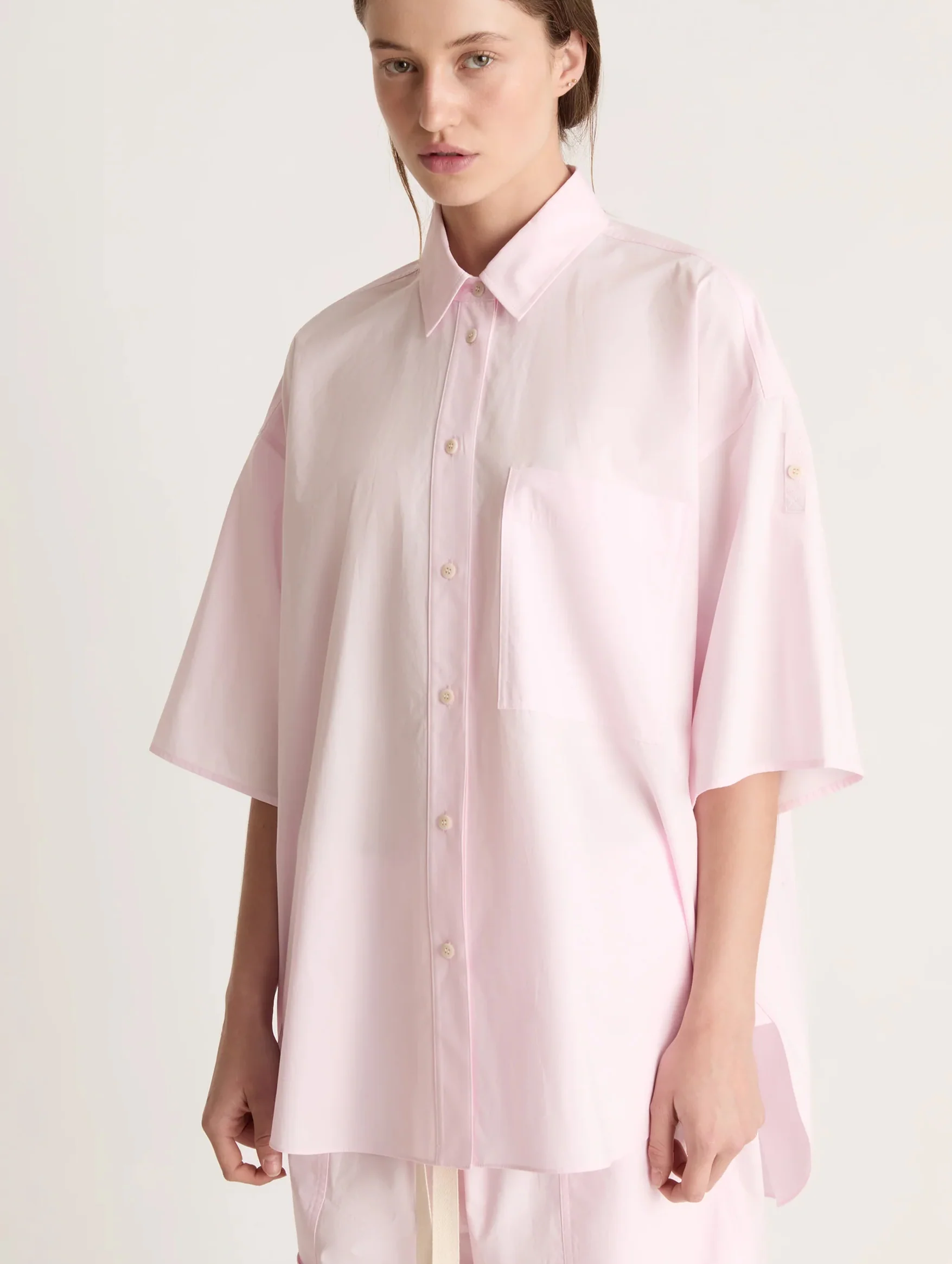 LM Poplin SS Shirt in Musk - Image 3
