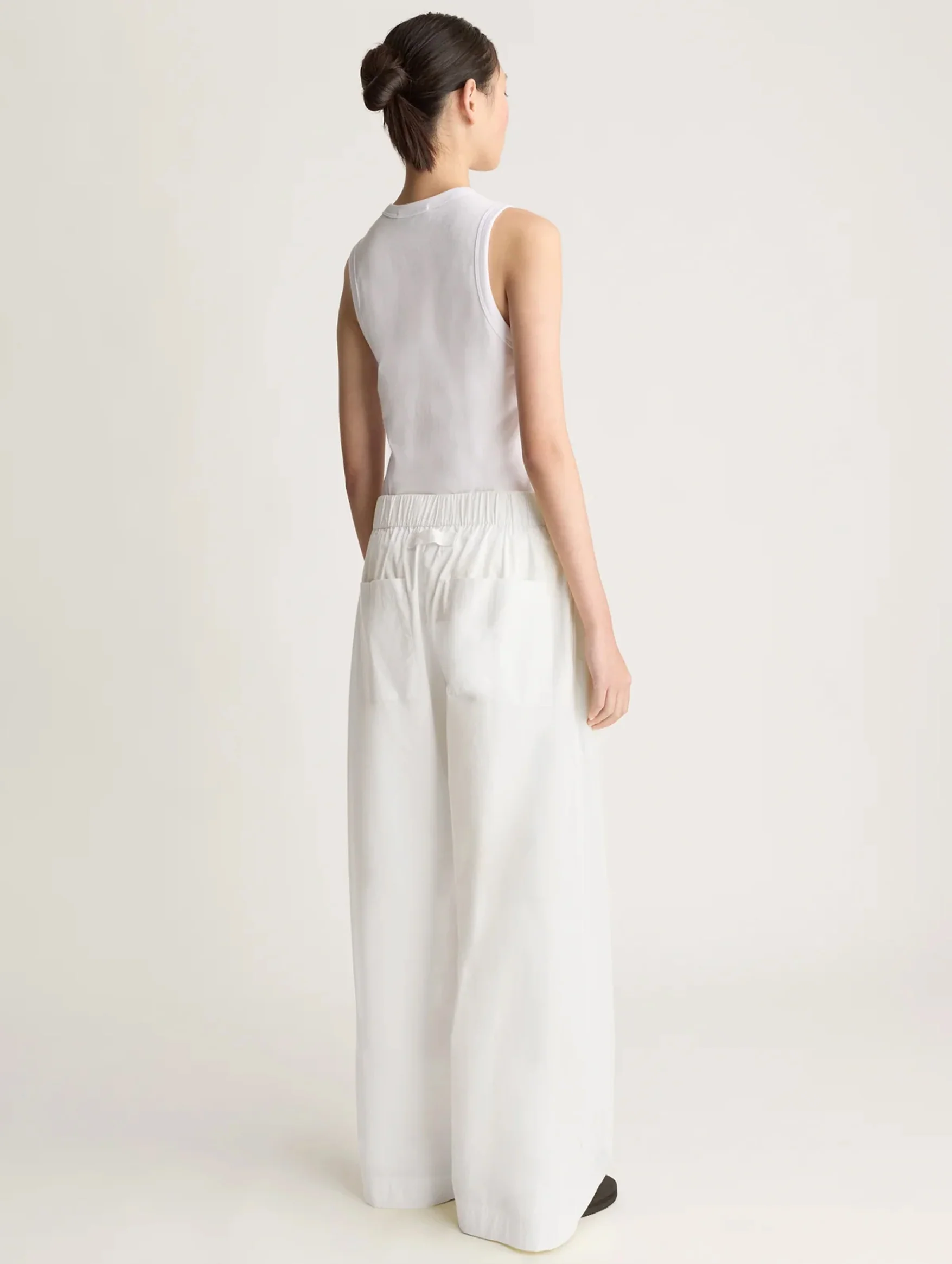 LM Poplin Wide Leg Pant in Natural - Image 4