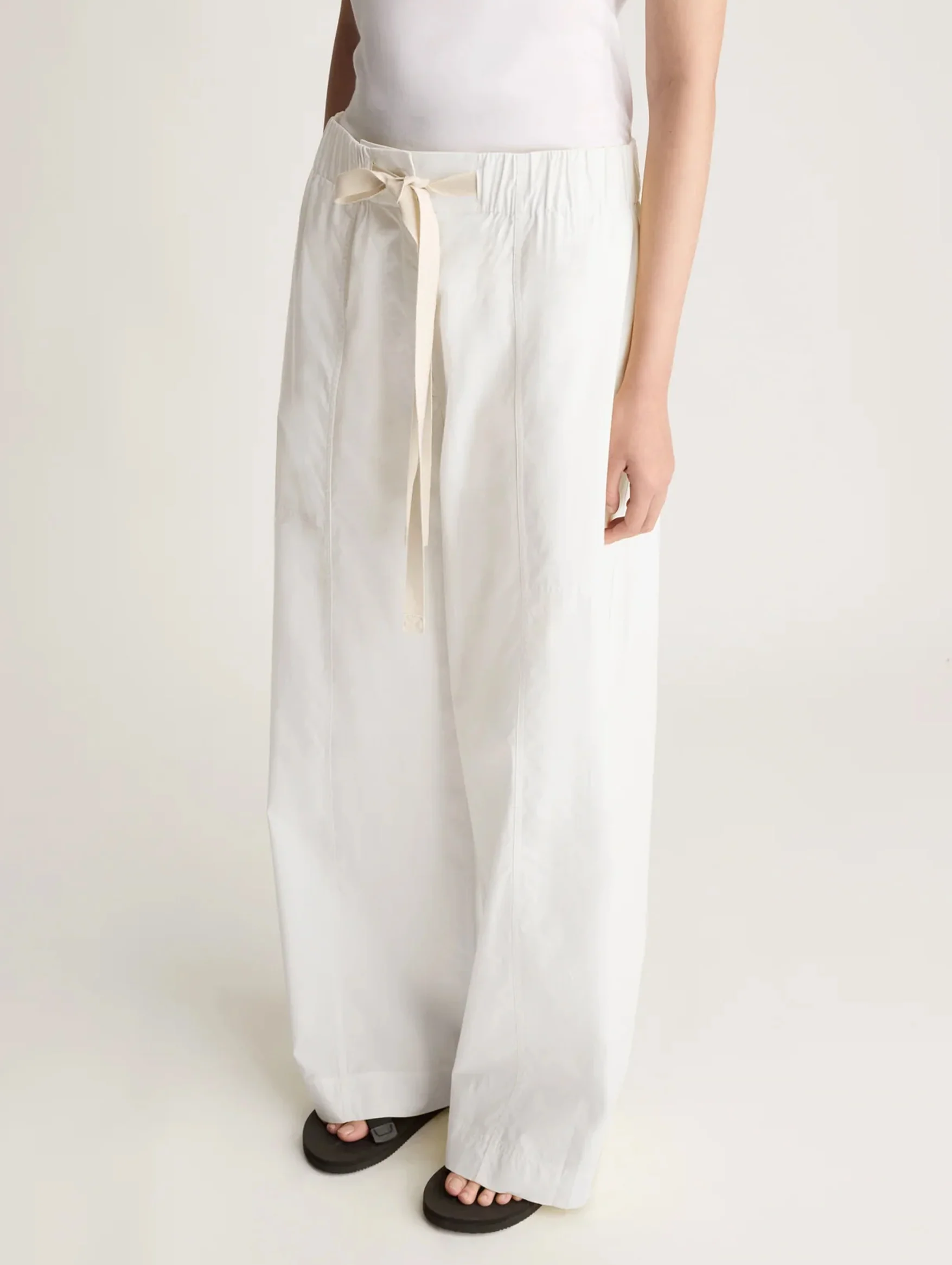 LM Poplin Wide Leg Pant in Natural - Image 5