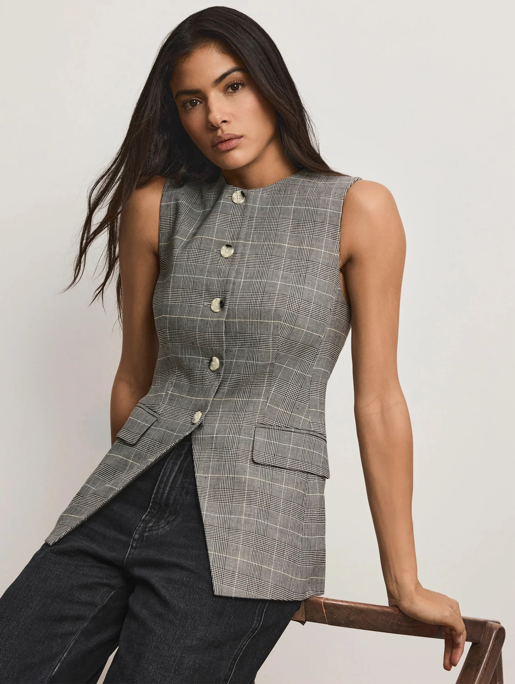 Lois Vest in Black Multi - Image 3