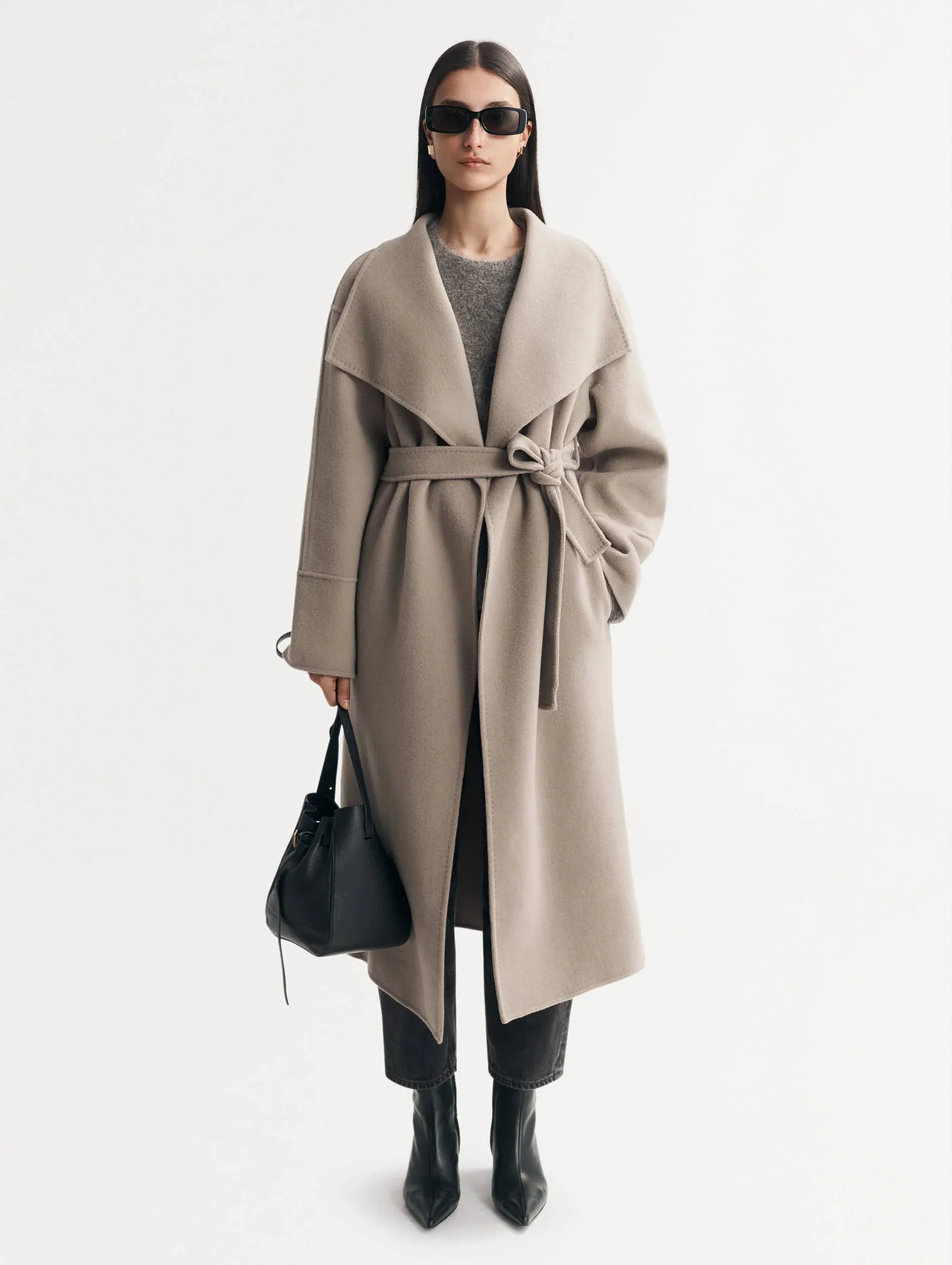 Long Coat in Dark Sand - Image 2