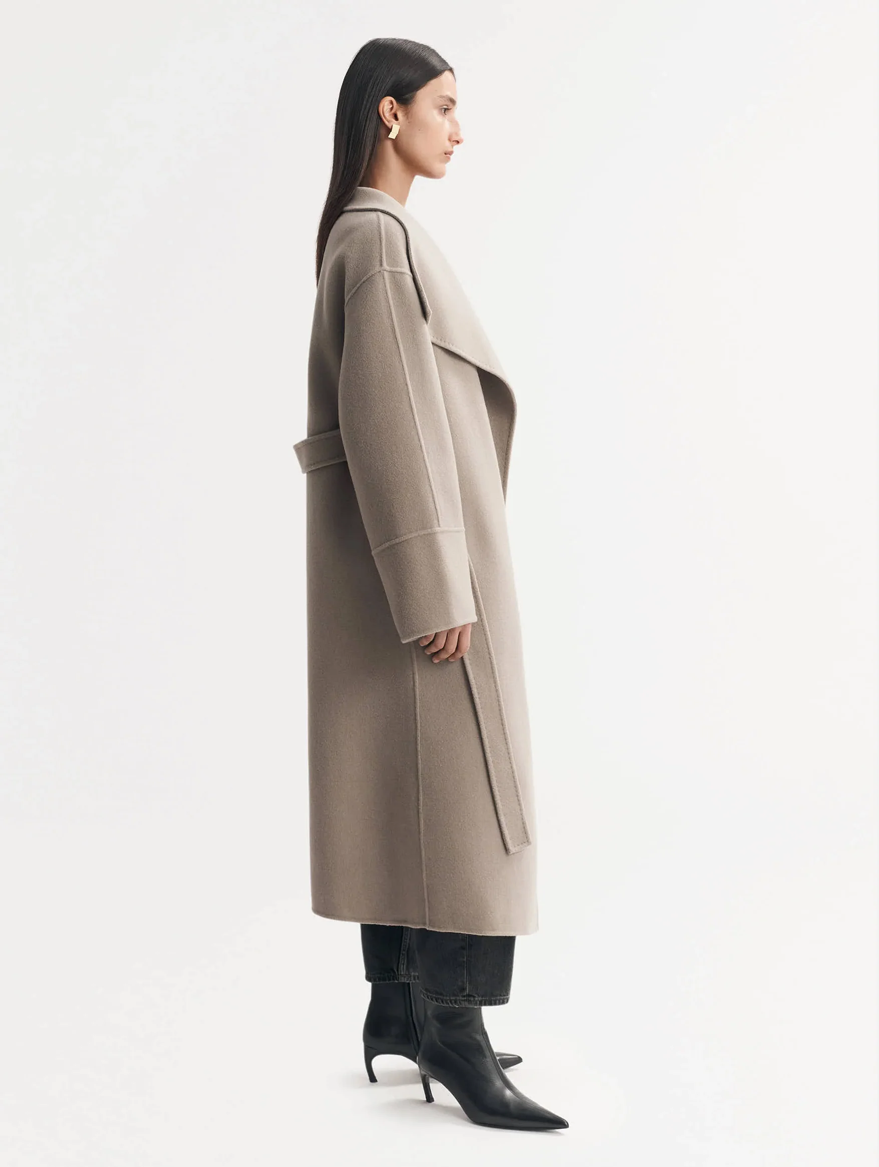 Long Coat in Dark Sand - Image 3