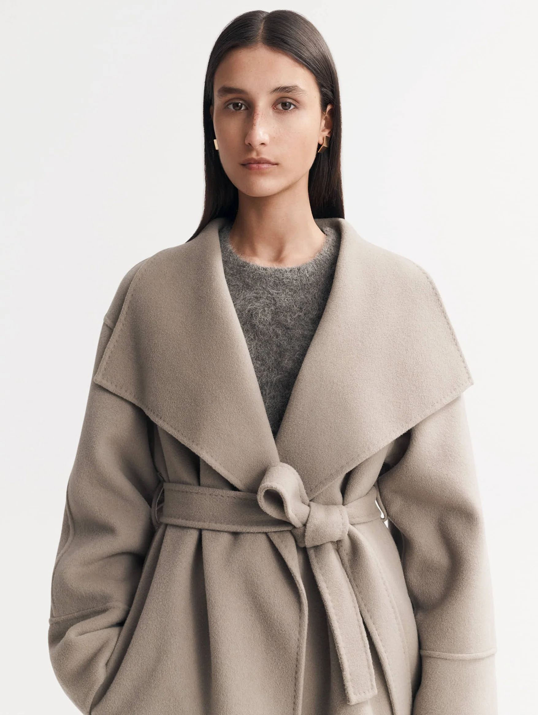 Long Coat in Dark Sand - Image 5