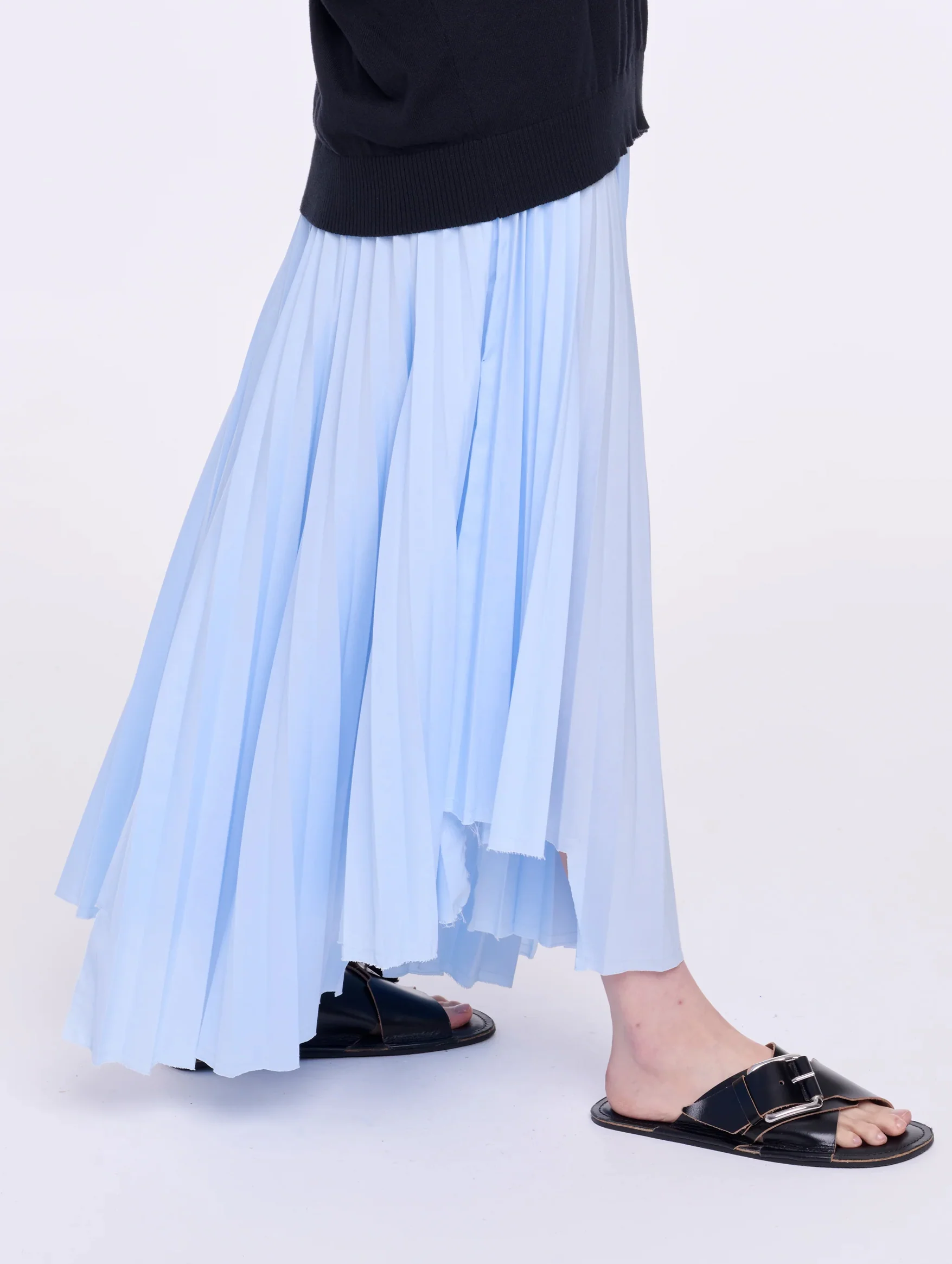 Long Pleated Skirt in Light Blue - Image 6