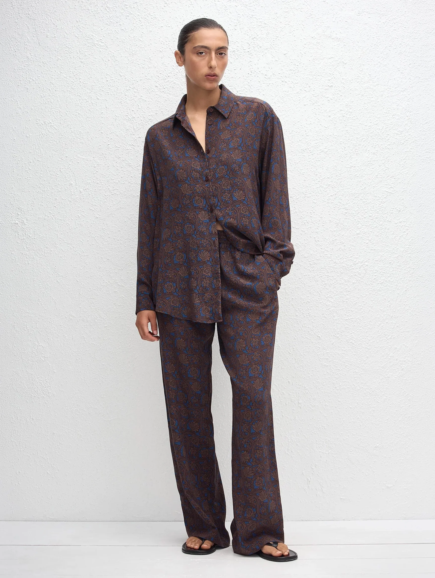 Long Sleeve Silk Shirt in Marrakesh - Image 2