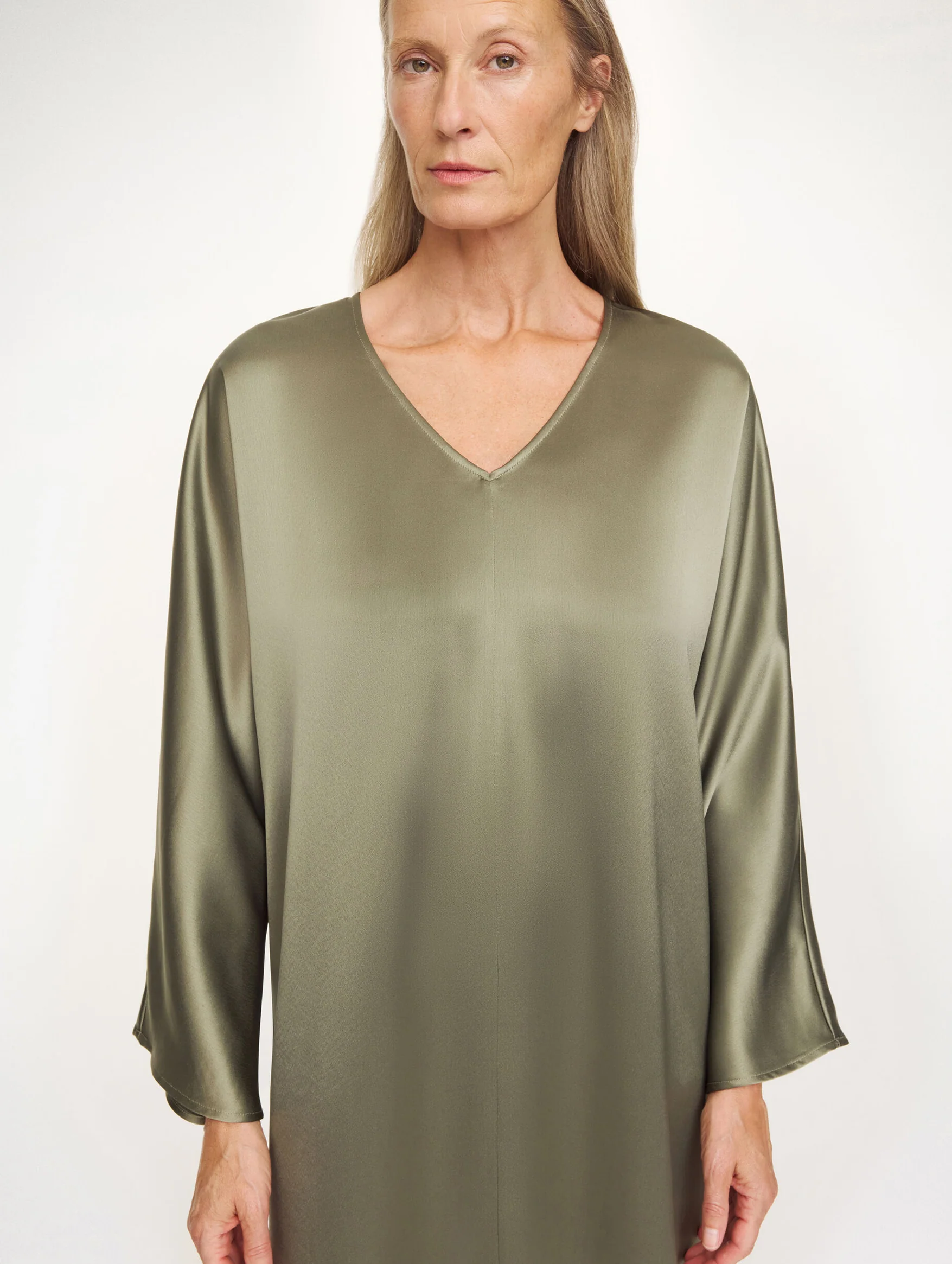 Lucina Maxi Dress in Deep Lichen Green - Image 4