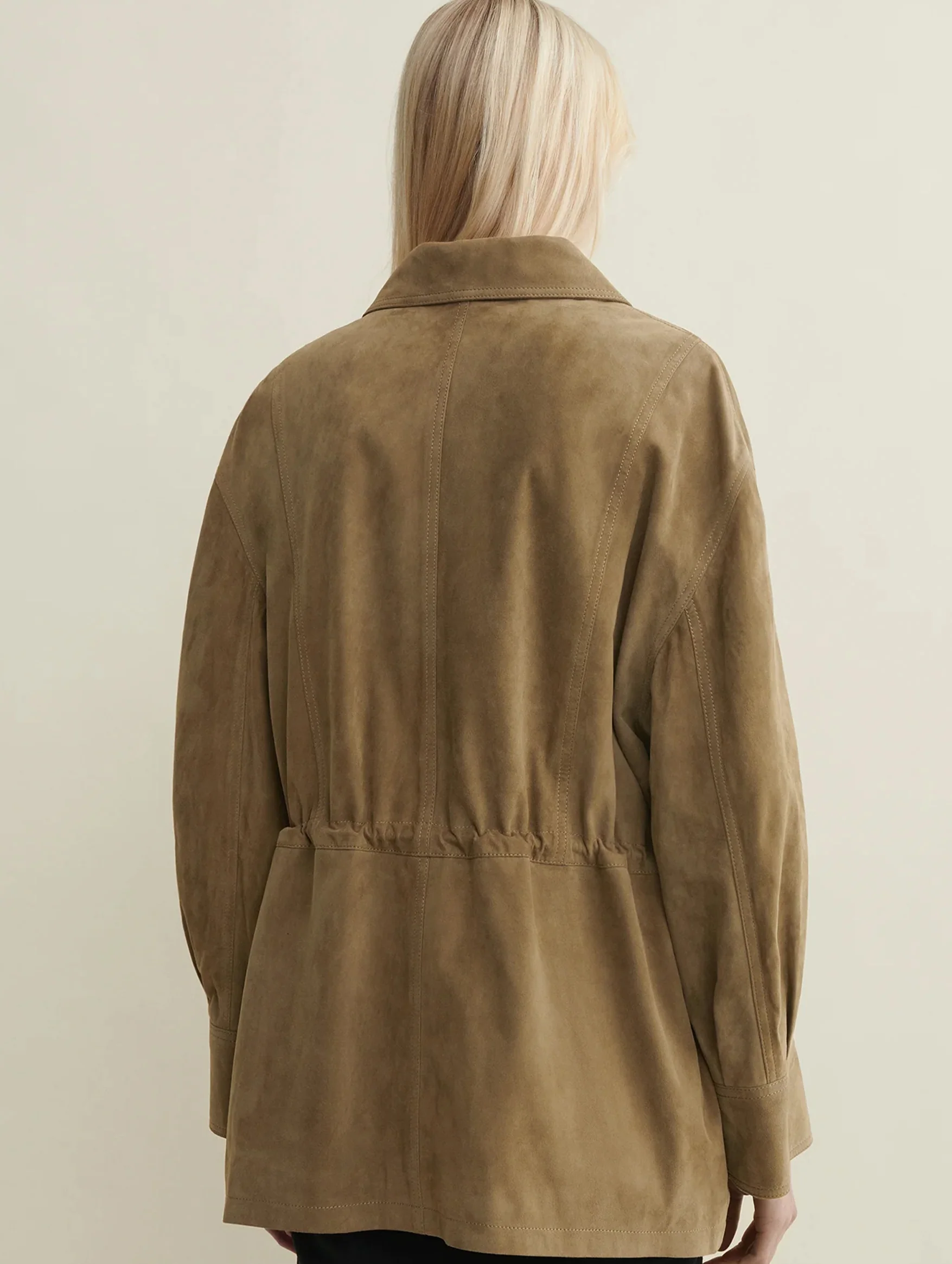 Maeve Suede Jacket in Olive - Image 4
