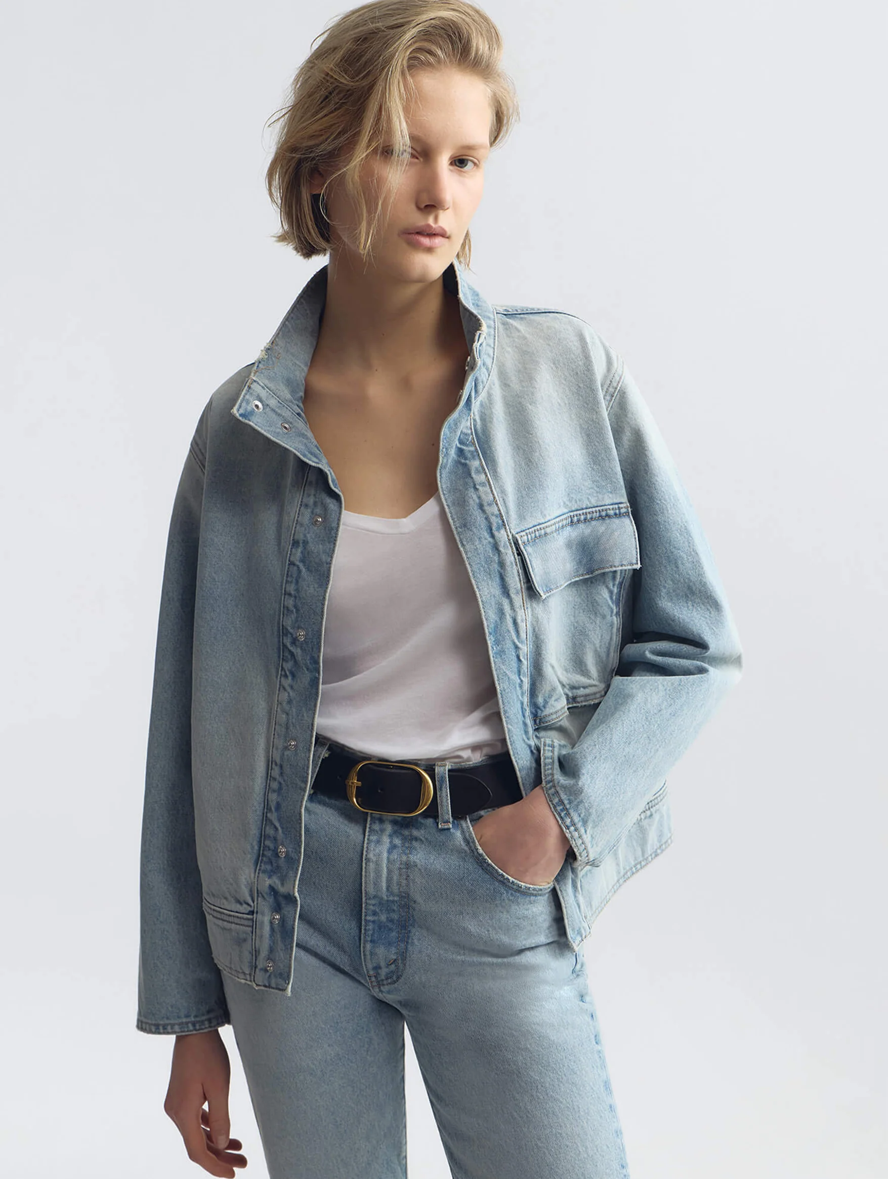 Marilou Denim Jacket in Alice Wash - Image 3