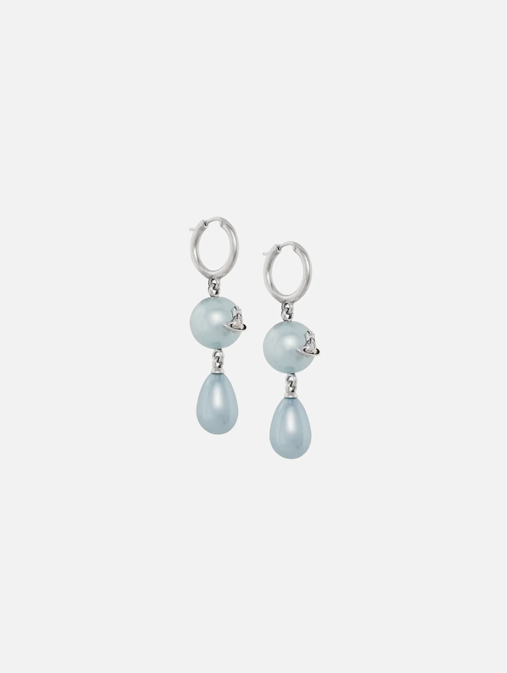 Martha Earrings in Platinum Light Blue Pearl - Image 3