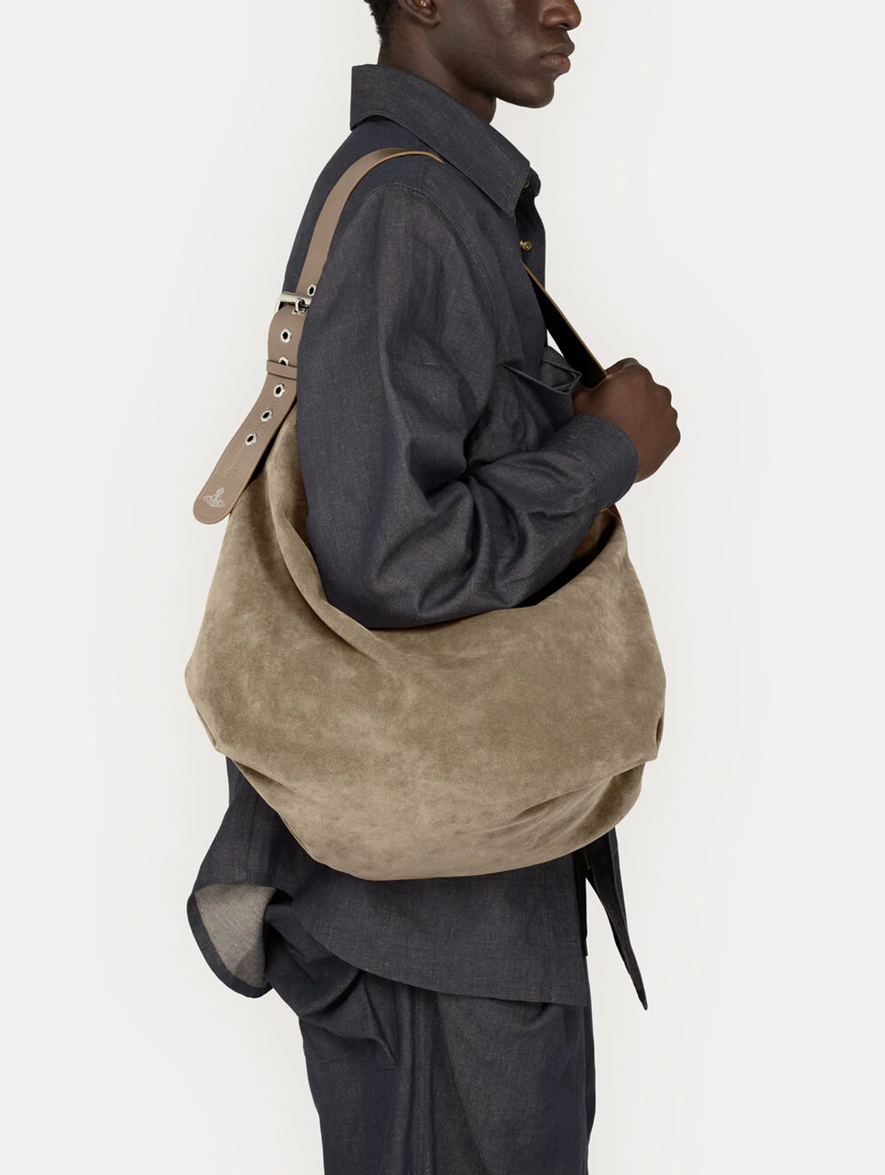 Maxime Large Shoulder Bag in Stone - Image 2