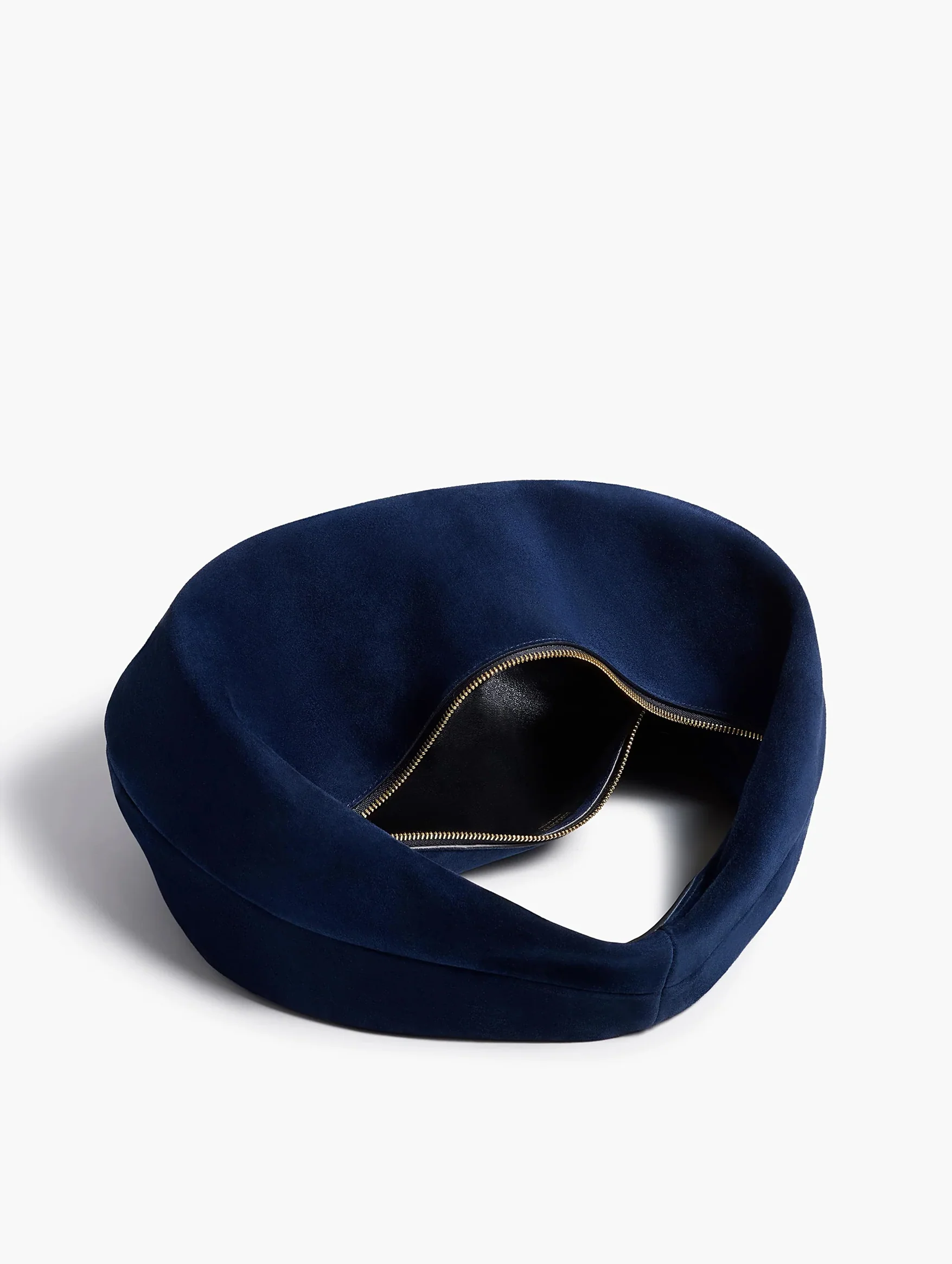 Medium Olivia Hobo Bag in Midnight Suede - Image 4