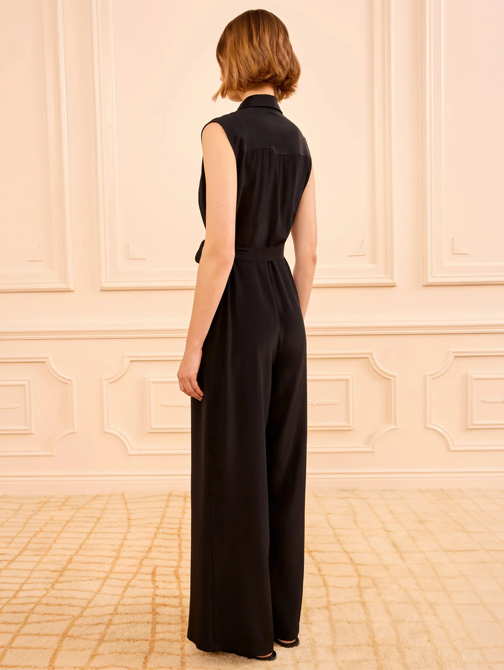 Meera Silk Jumpsuit in Noir - Image 4