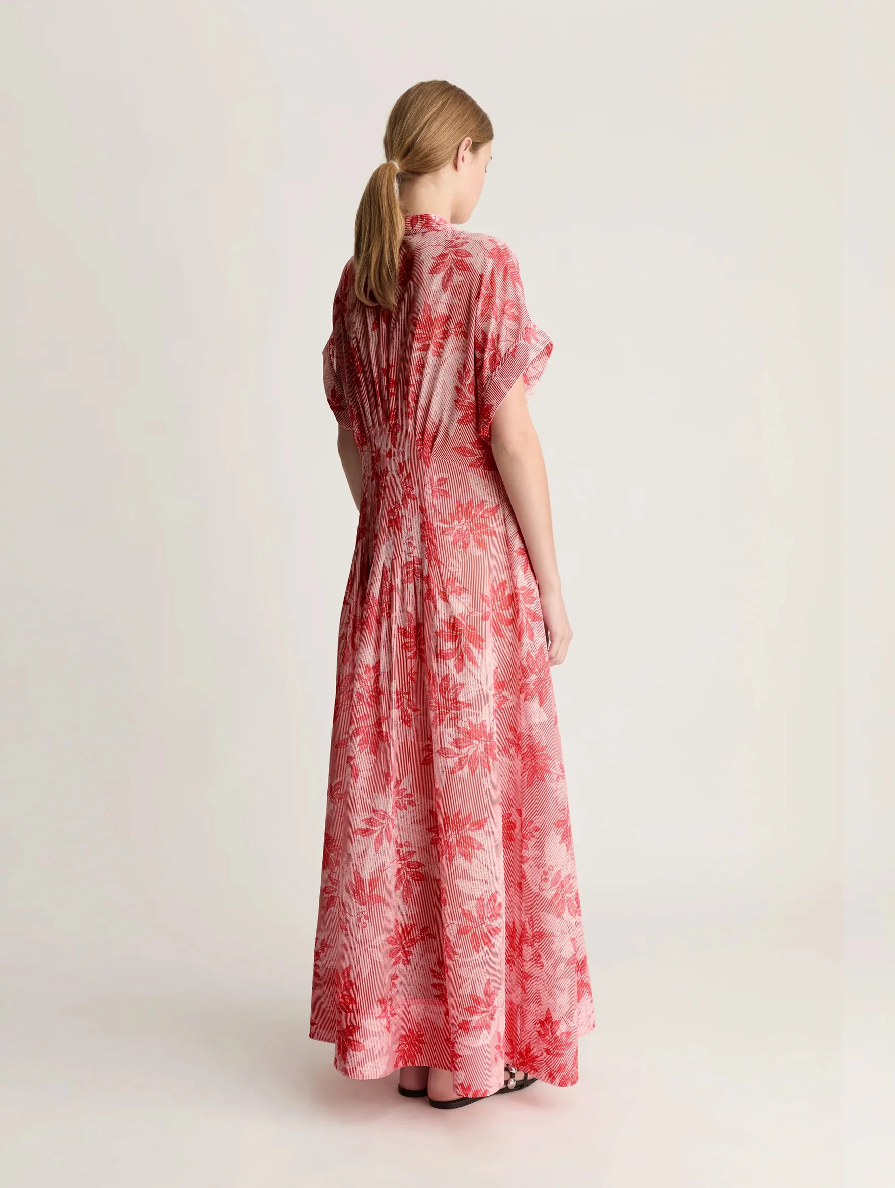 Meredith Cotton Dress in Raspberry - Image 5