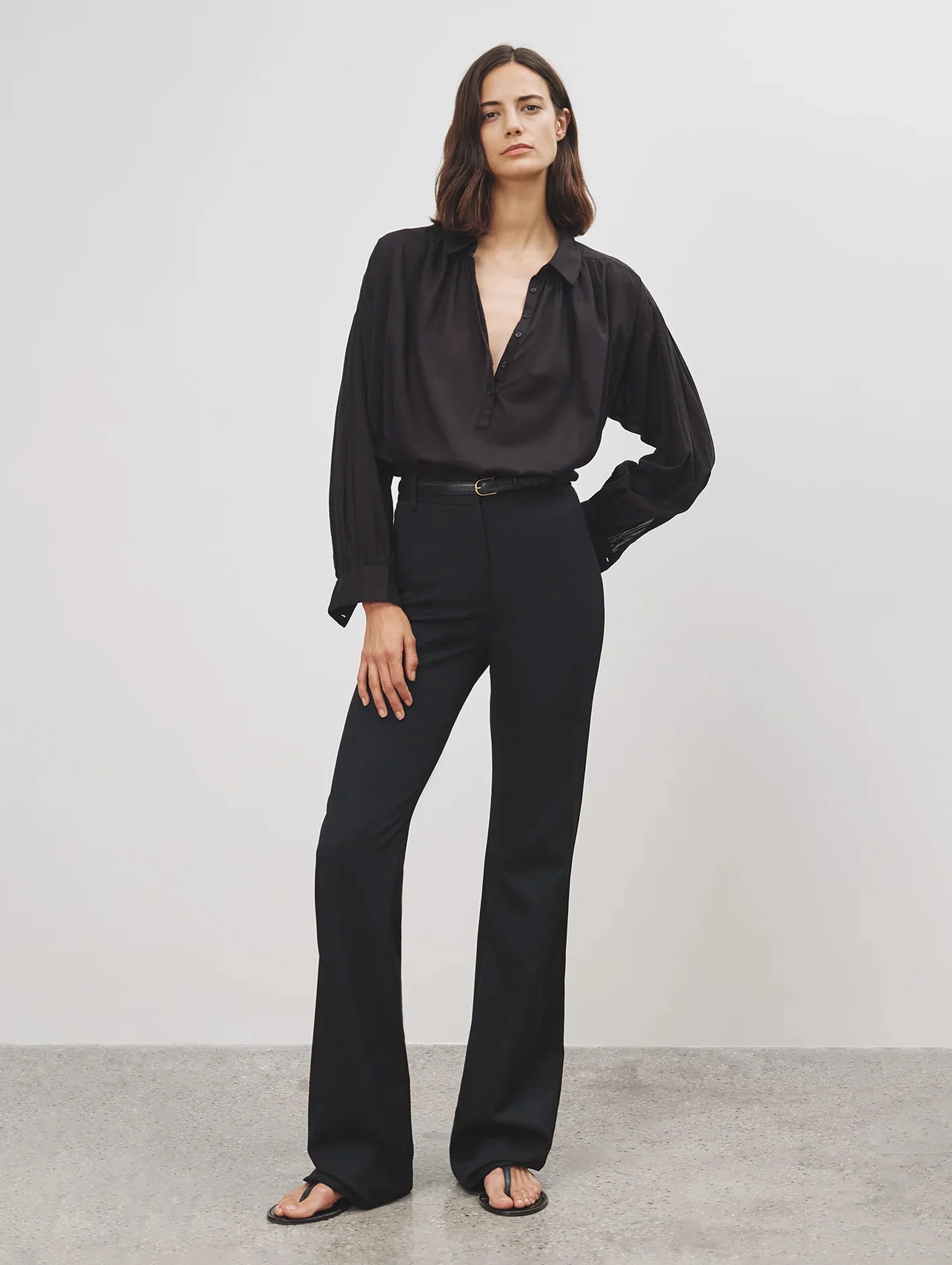 Miles Cotton Blouse in Black - Image 3