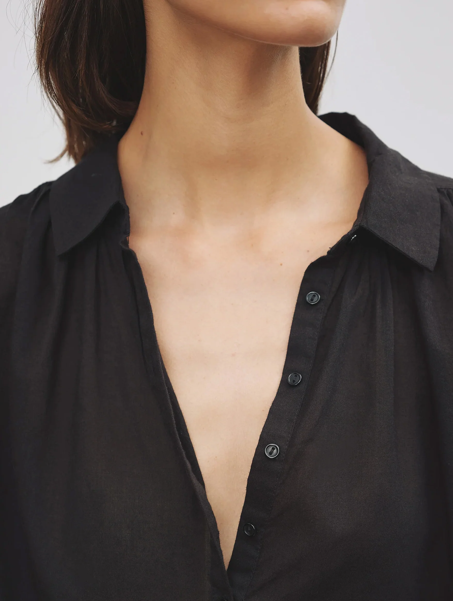 Miles Cotton Blouse in Black - Image 4