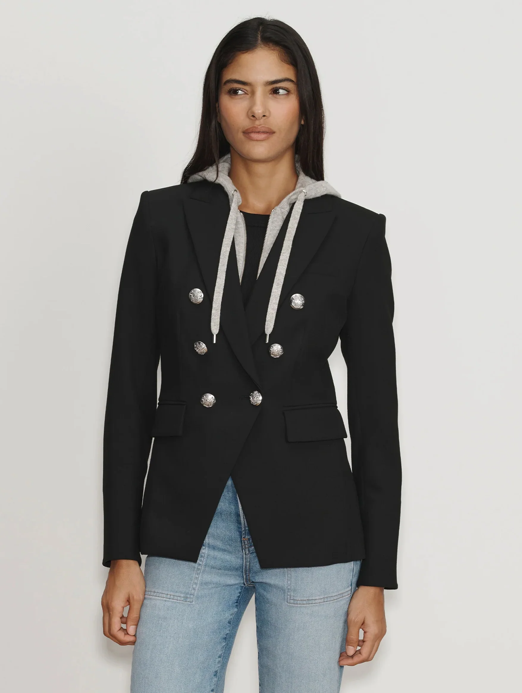 Miller Dickey Blazer in Black with Silver Buttons - Image 4