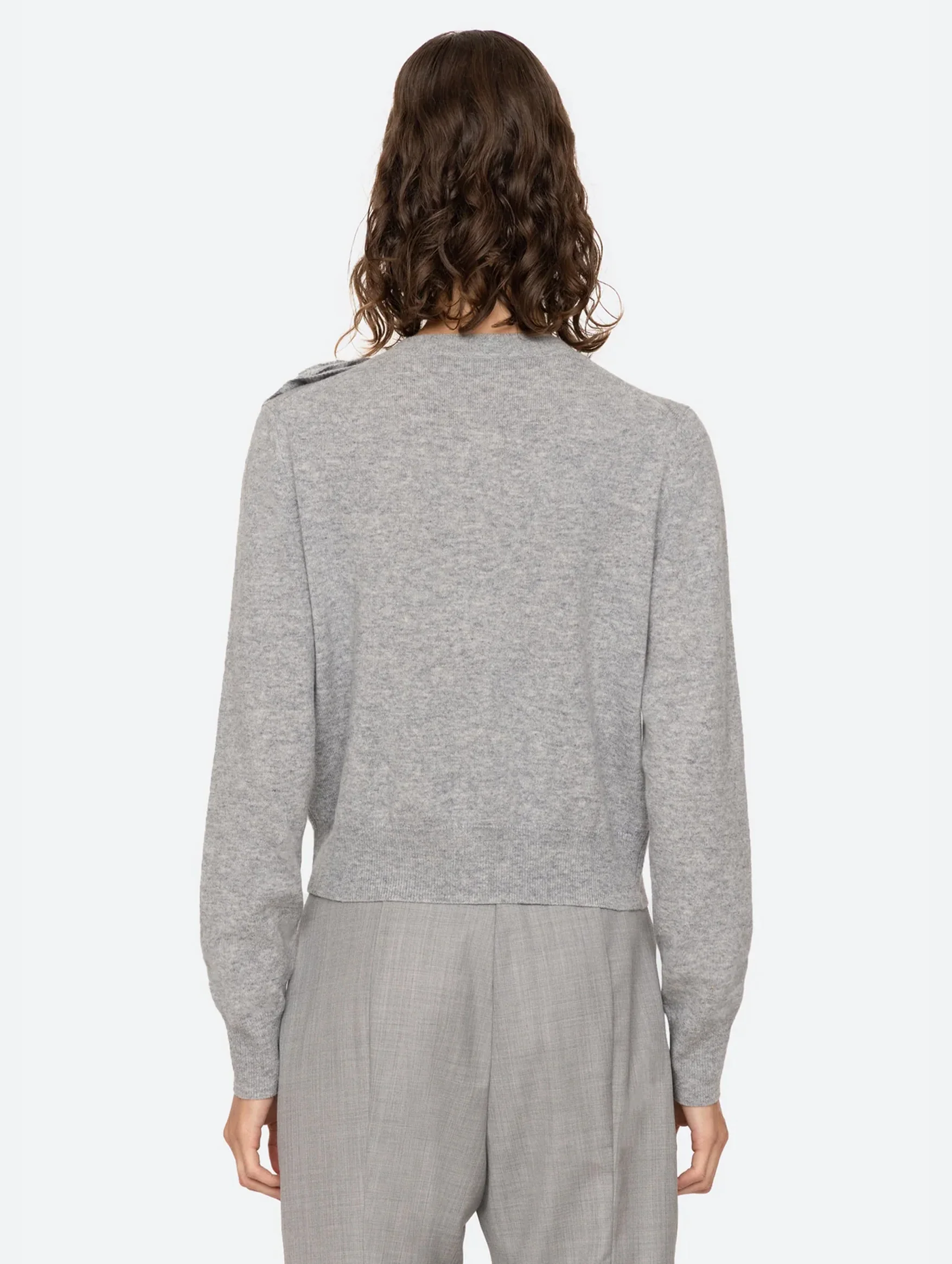 Minette Flower Cardigan in Grey - Image 4