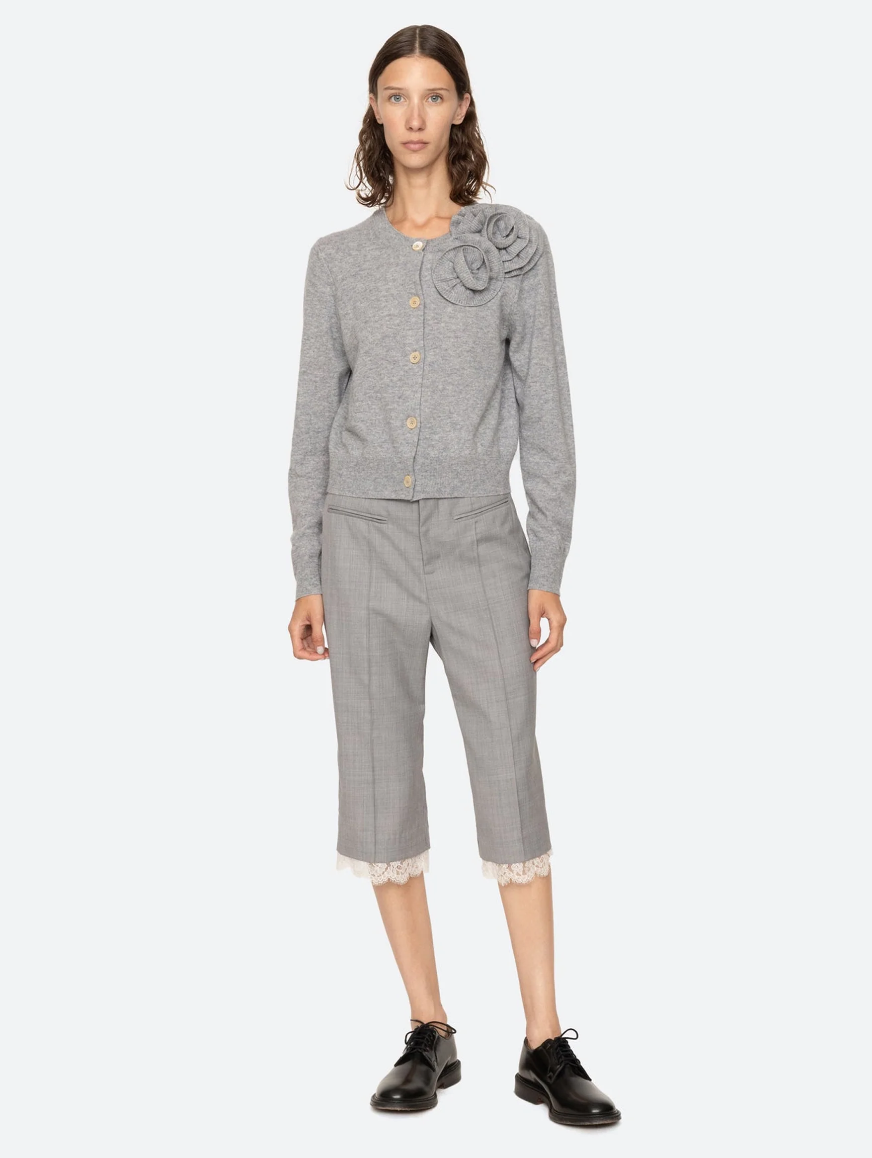 Minette Flower Cardigan in Grey - Image 6