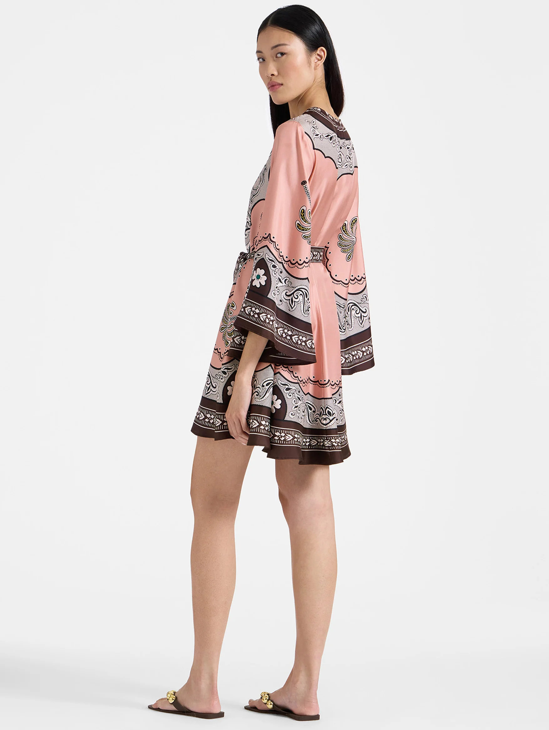 Mini Magnifico Silk Dress In Mirage Placée Pink - Image 3