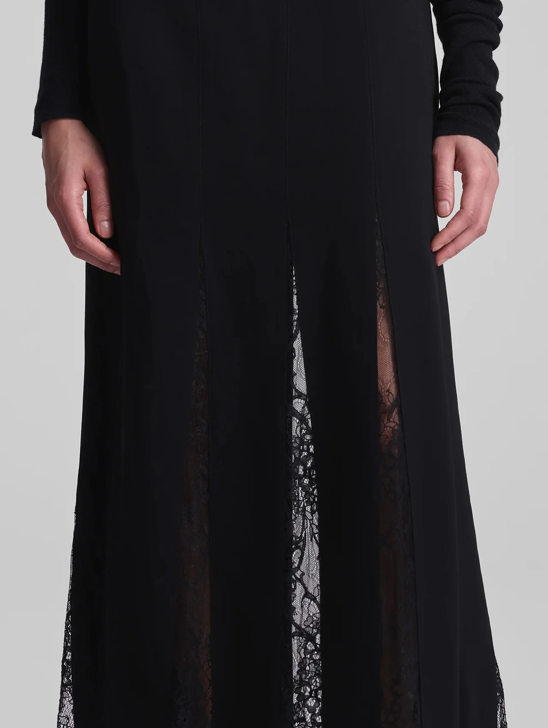 Mira Lace Midi Skirt in Black - Image 3