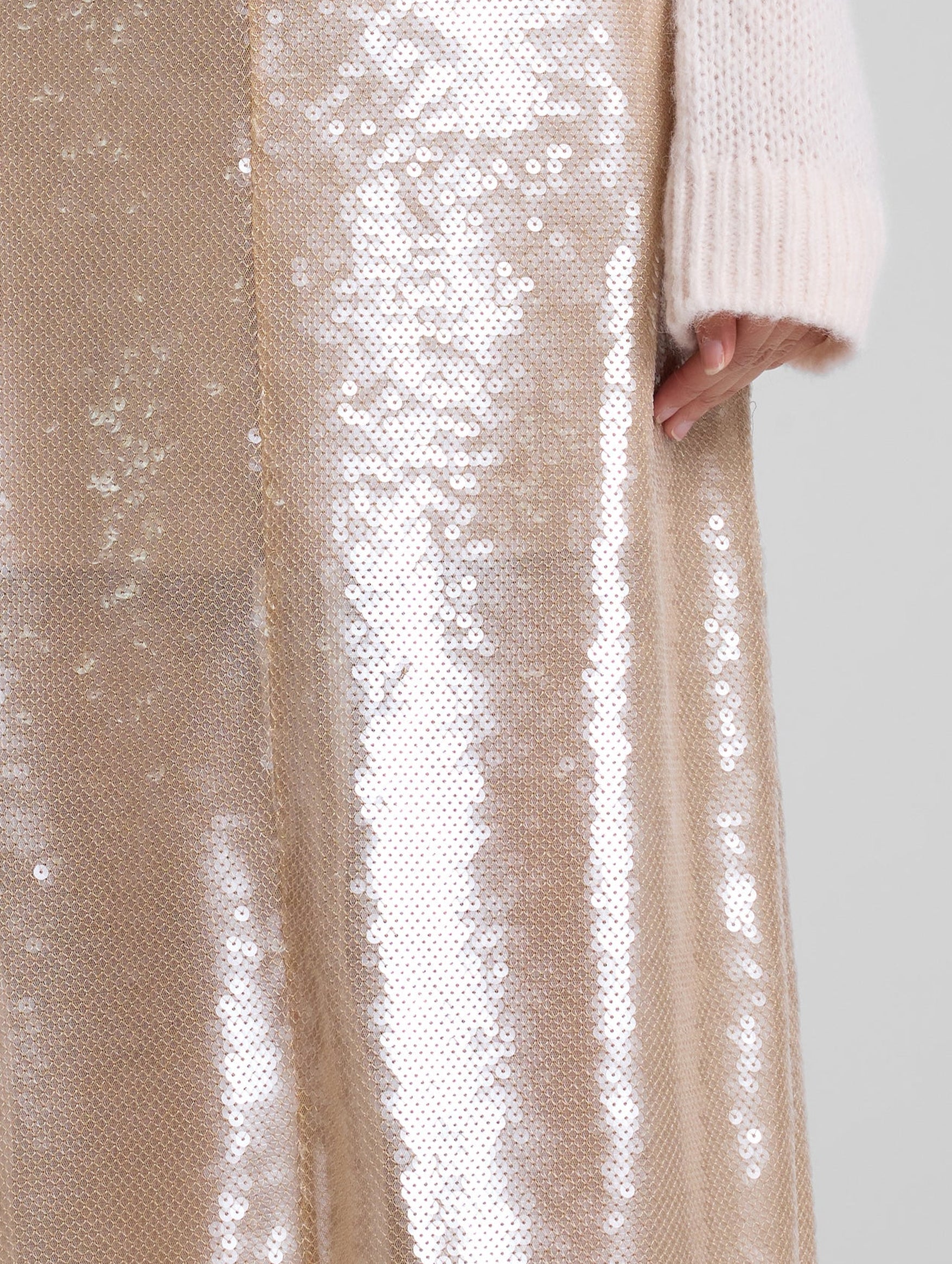 Monroe Soft Sequin Skirt in Clear - Image 3