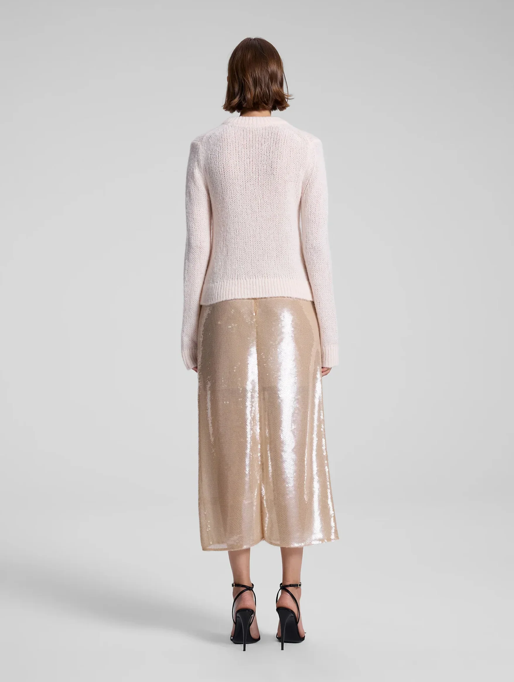 Monroe Soft Sequin Skirt in Clear - Image 5