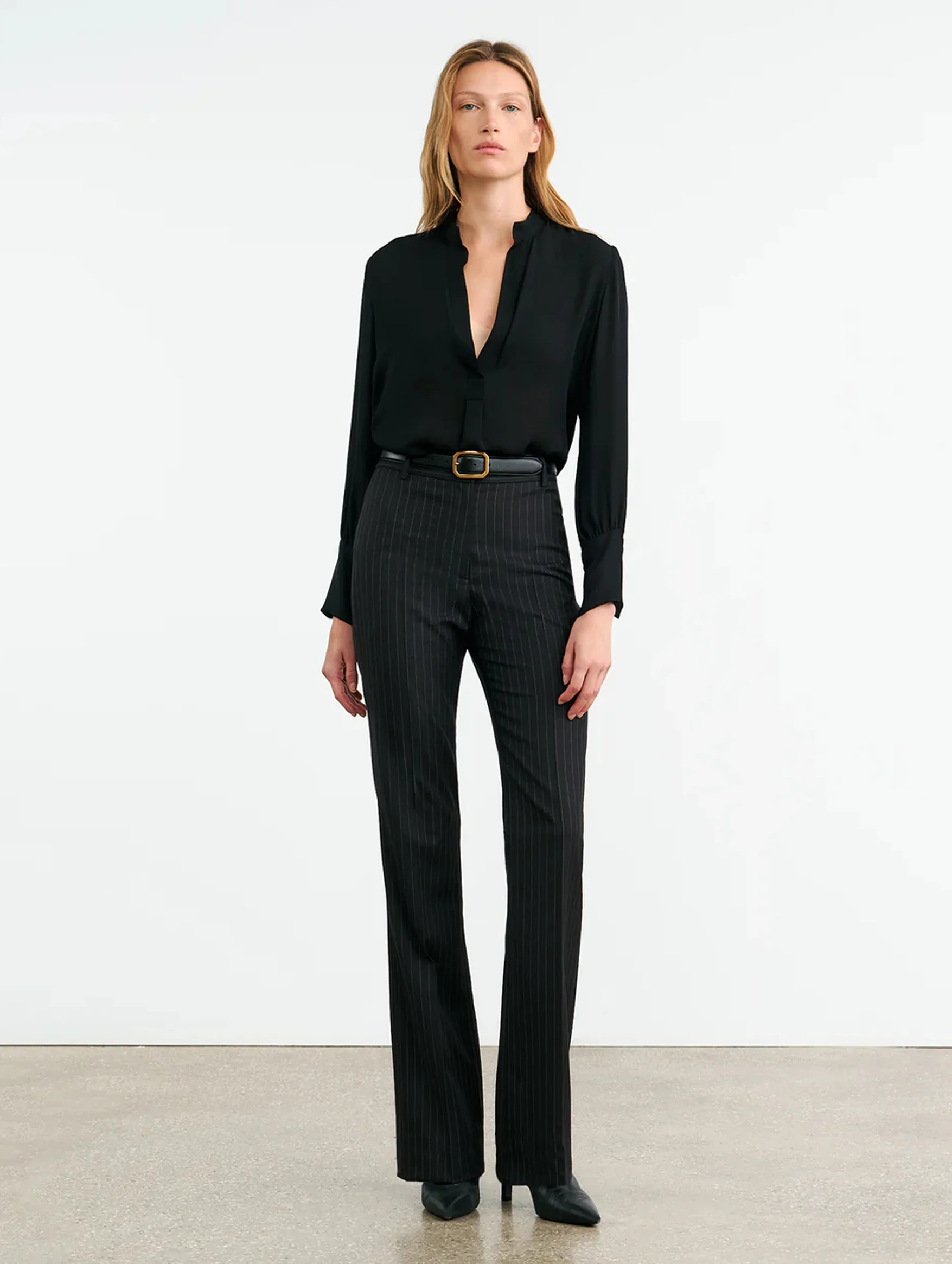 Montaine Silk Blouse in Black - Image 2