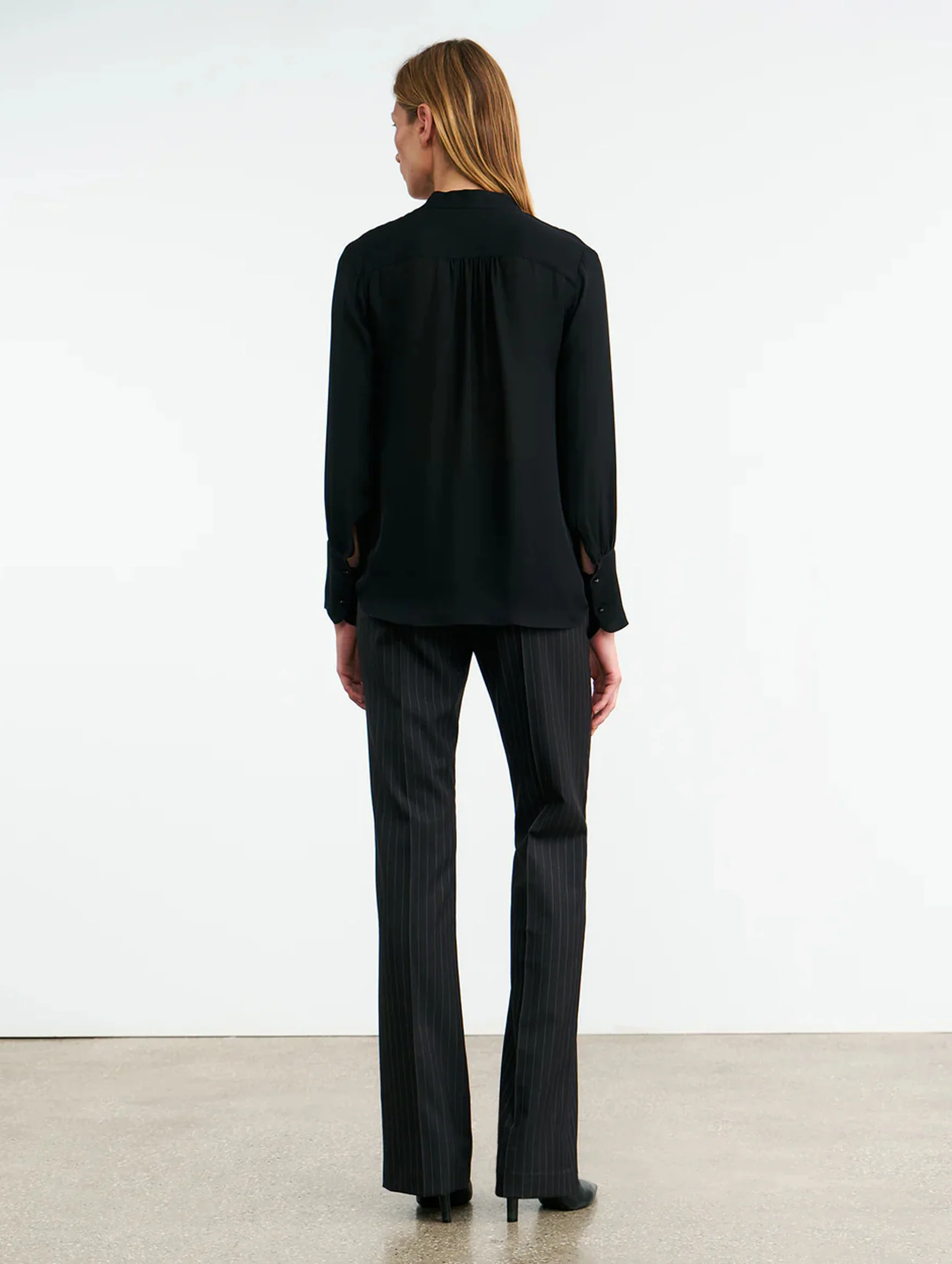 Montaine Silk Blouse in Black - Image 5
