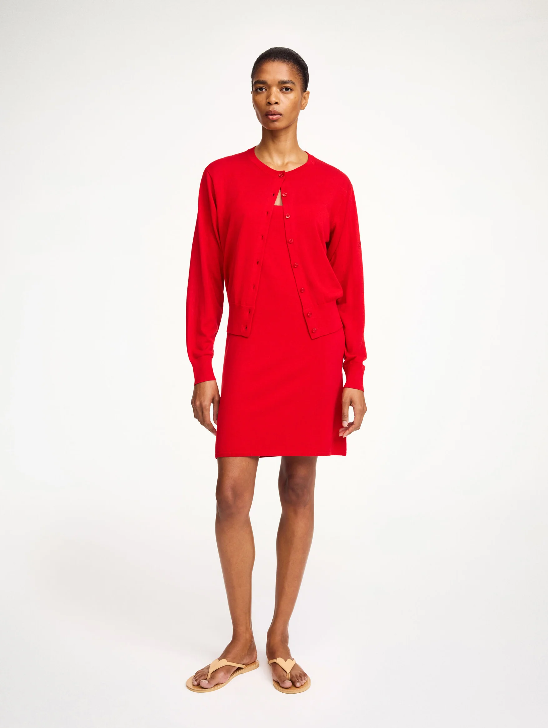 Montie Cardigan in Pompeian Red - Image 2