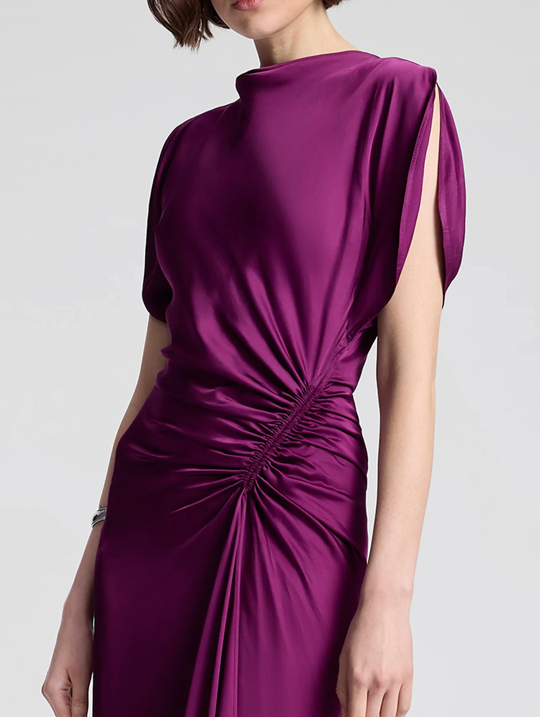 Nadia Satin Gown in Jewel - Image 3