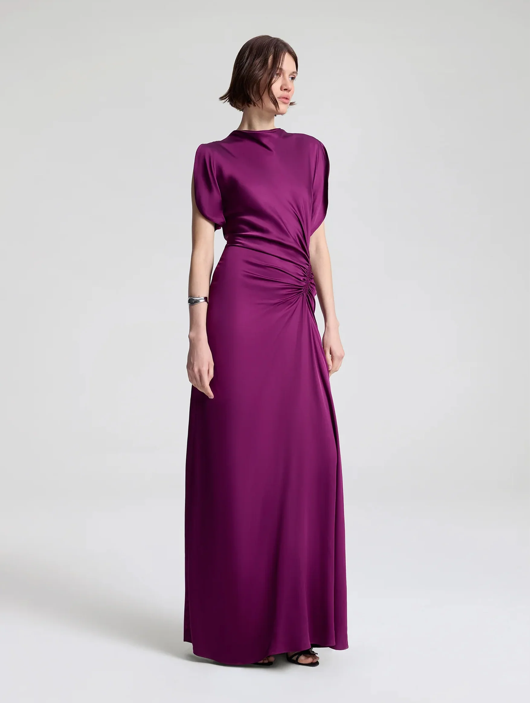 Nadia Satin Gown in Jewel - Image 4