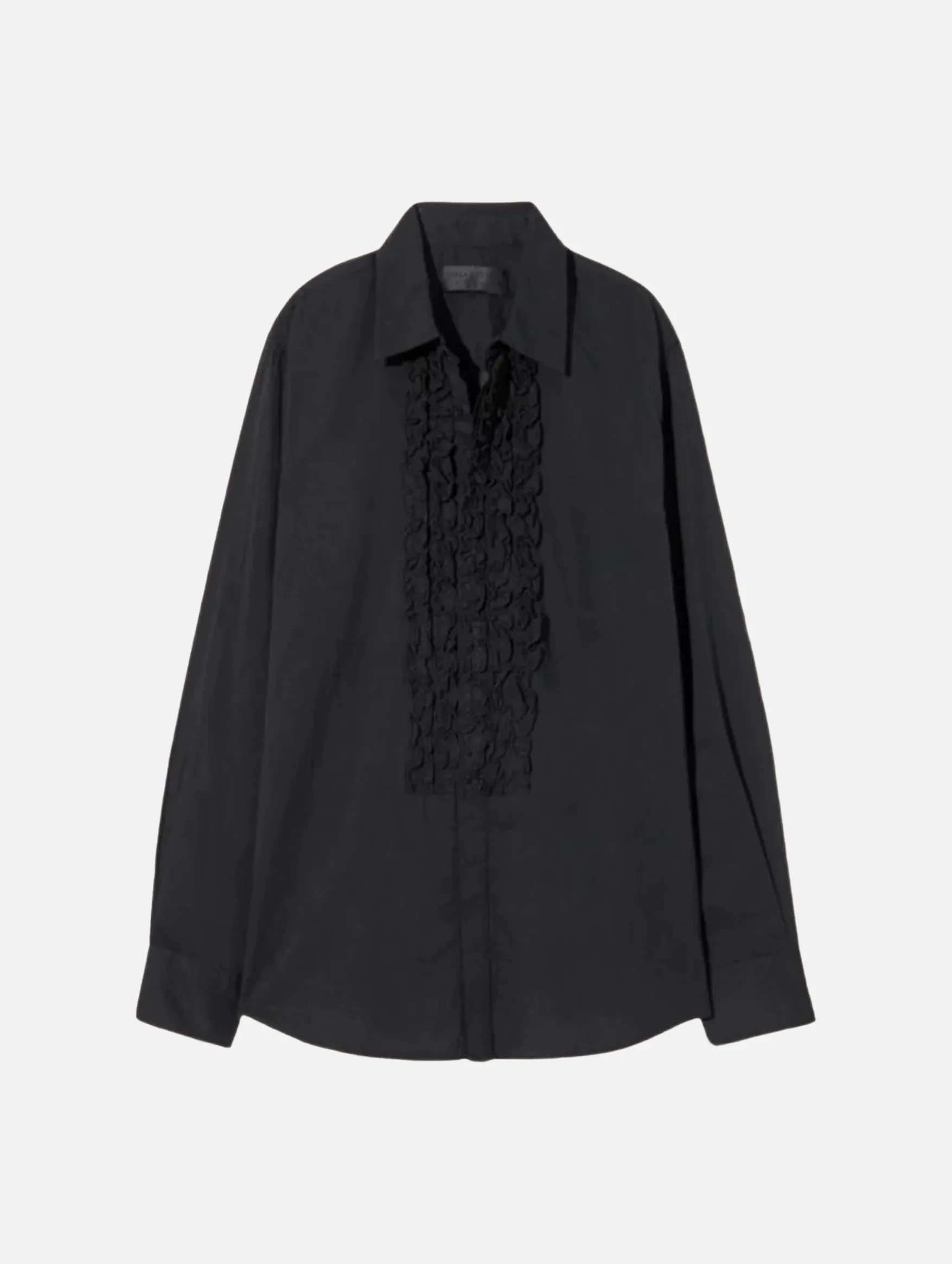 Nathael Ruffle Shirt in Black