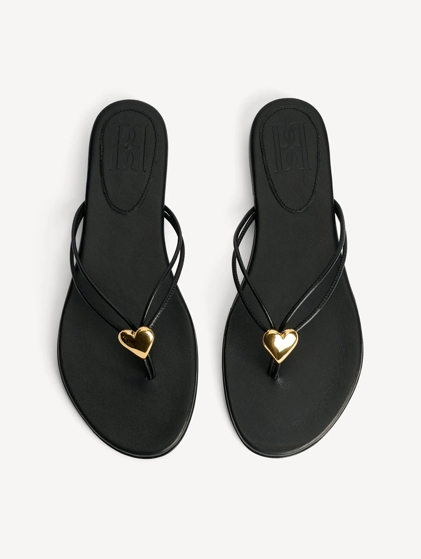 Natta Heart Leather Sandals in Black - Image 4