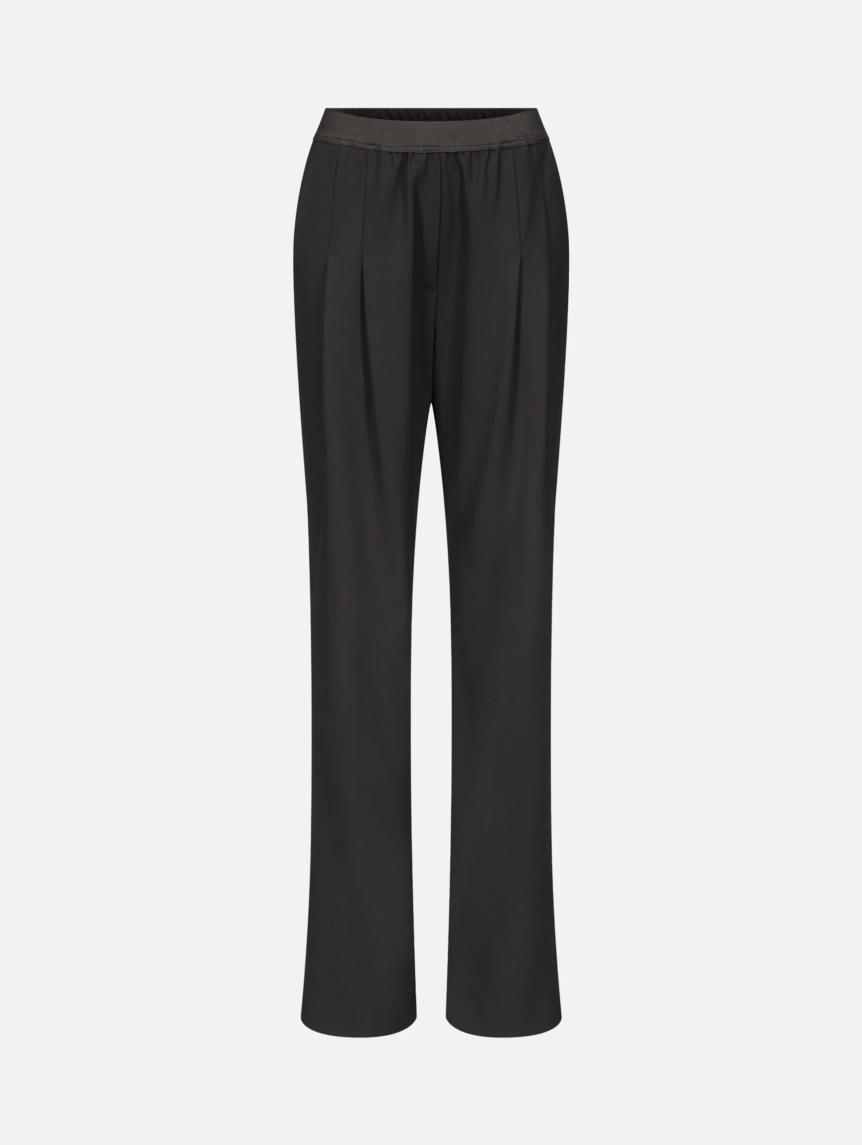 Niro Wool Elastic Waistband Pants in Black