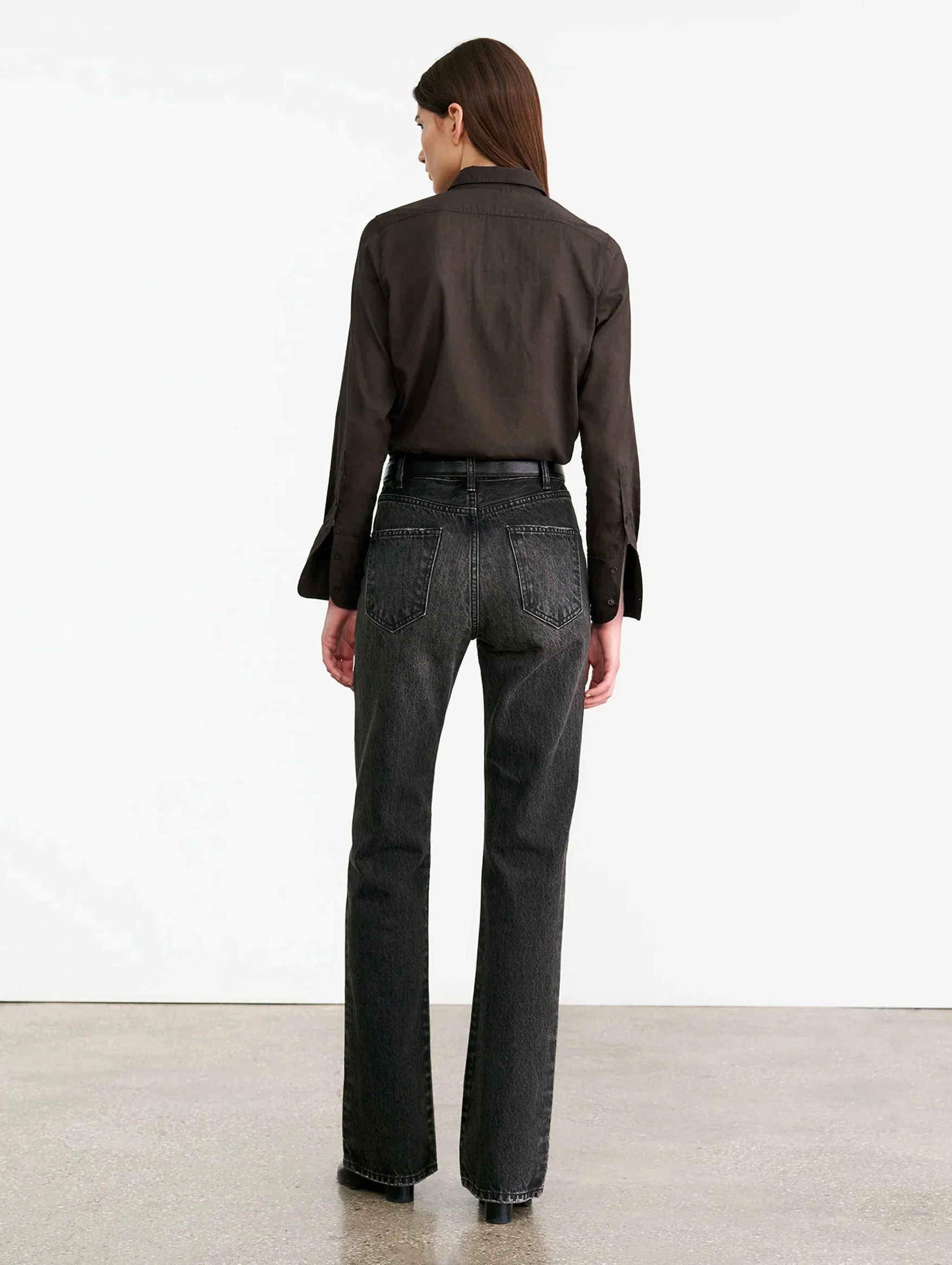 NL Cotton Voile Shirt in Chocolate Brown - Image 5