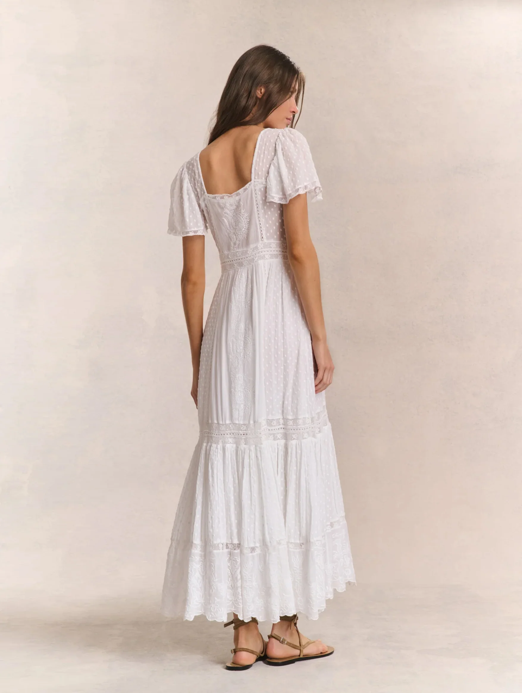 Norma Cotton Dress in White - Image 5