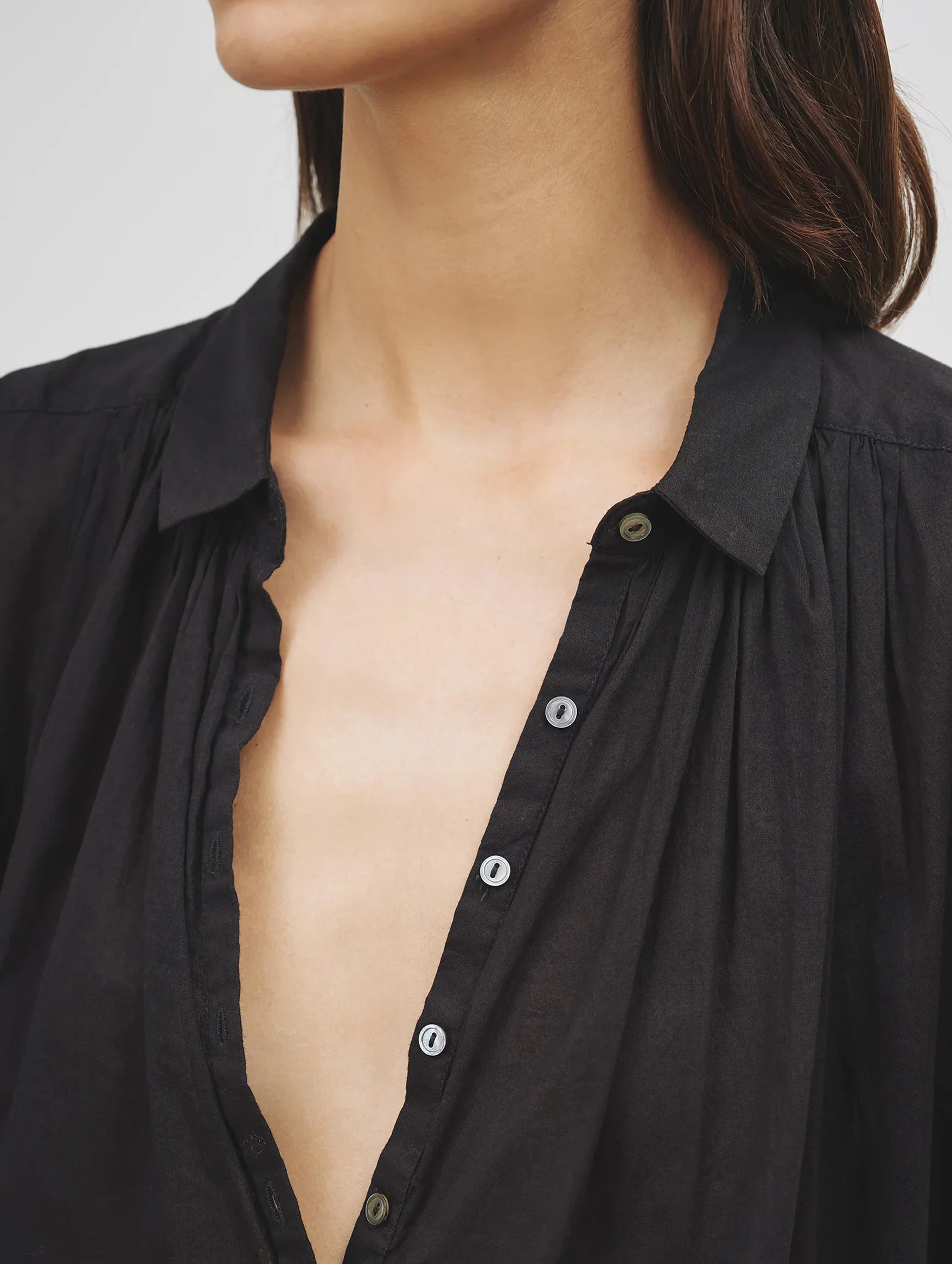 Normandy Cotton Blouse in Black - Image 4
